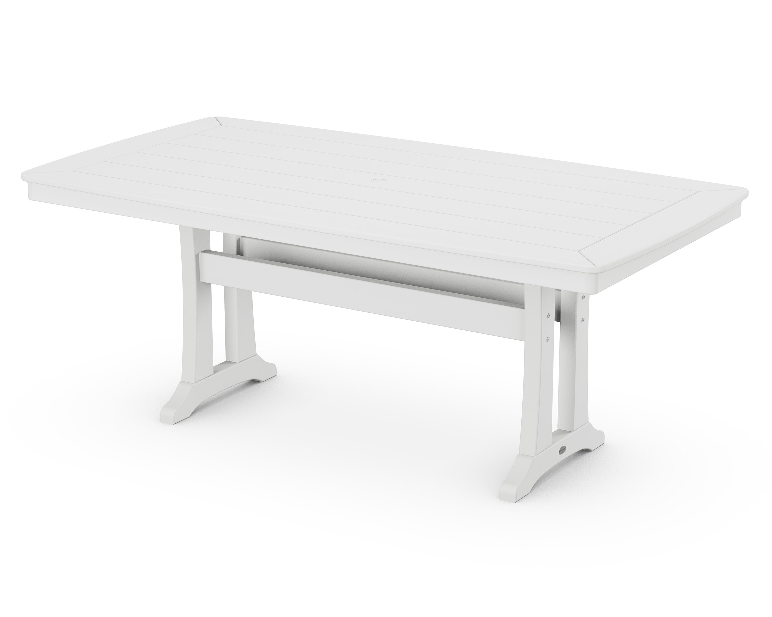 Nautical Trestle 38" x 73" Dining Table in White