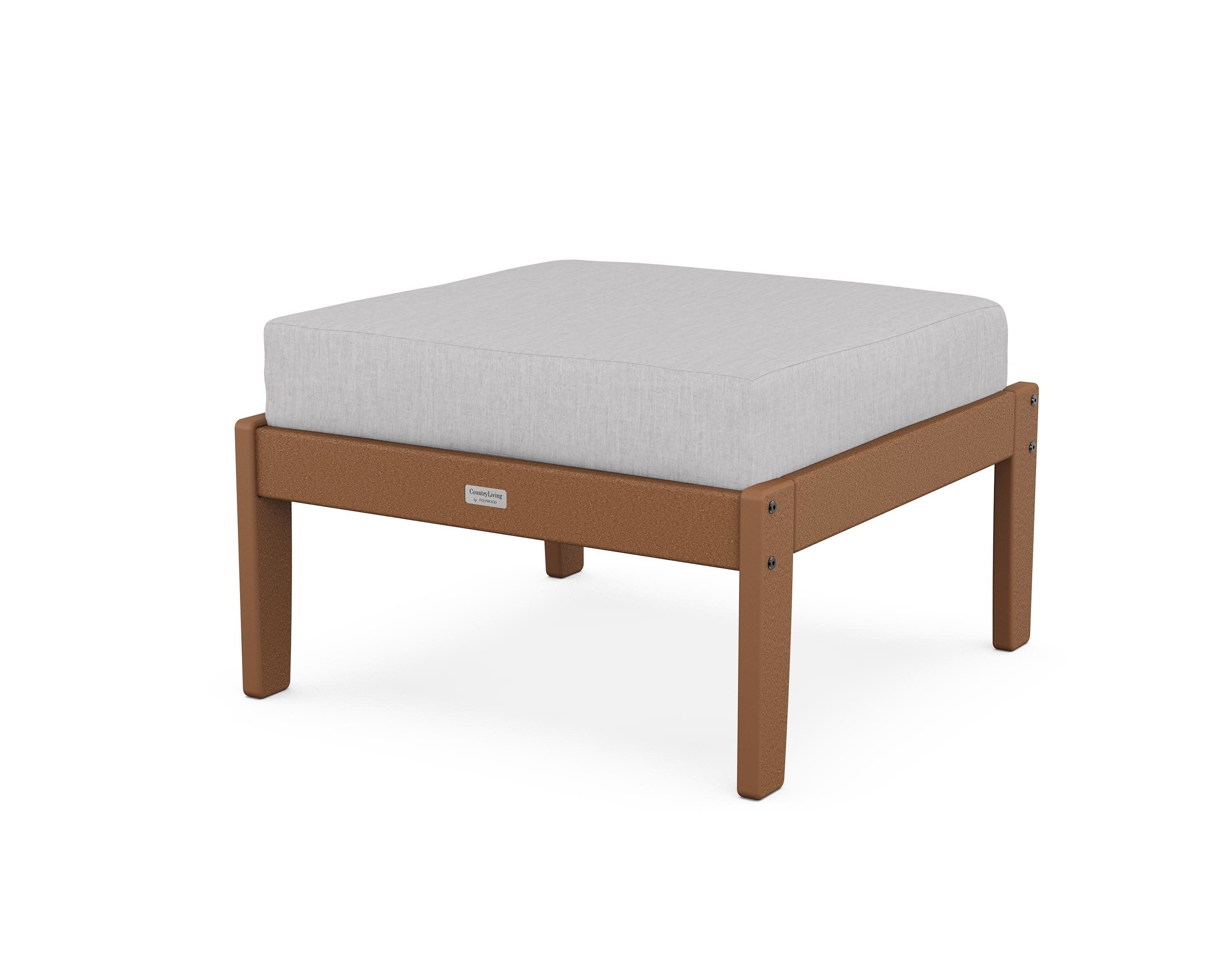 Cottage Deep Seating Ottoman in Teak / Granite
