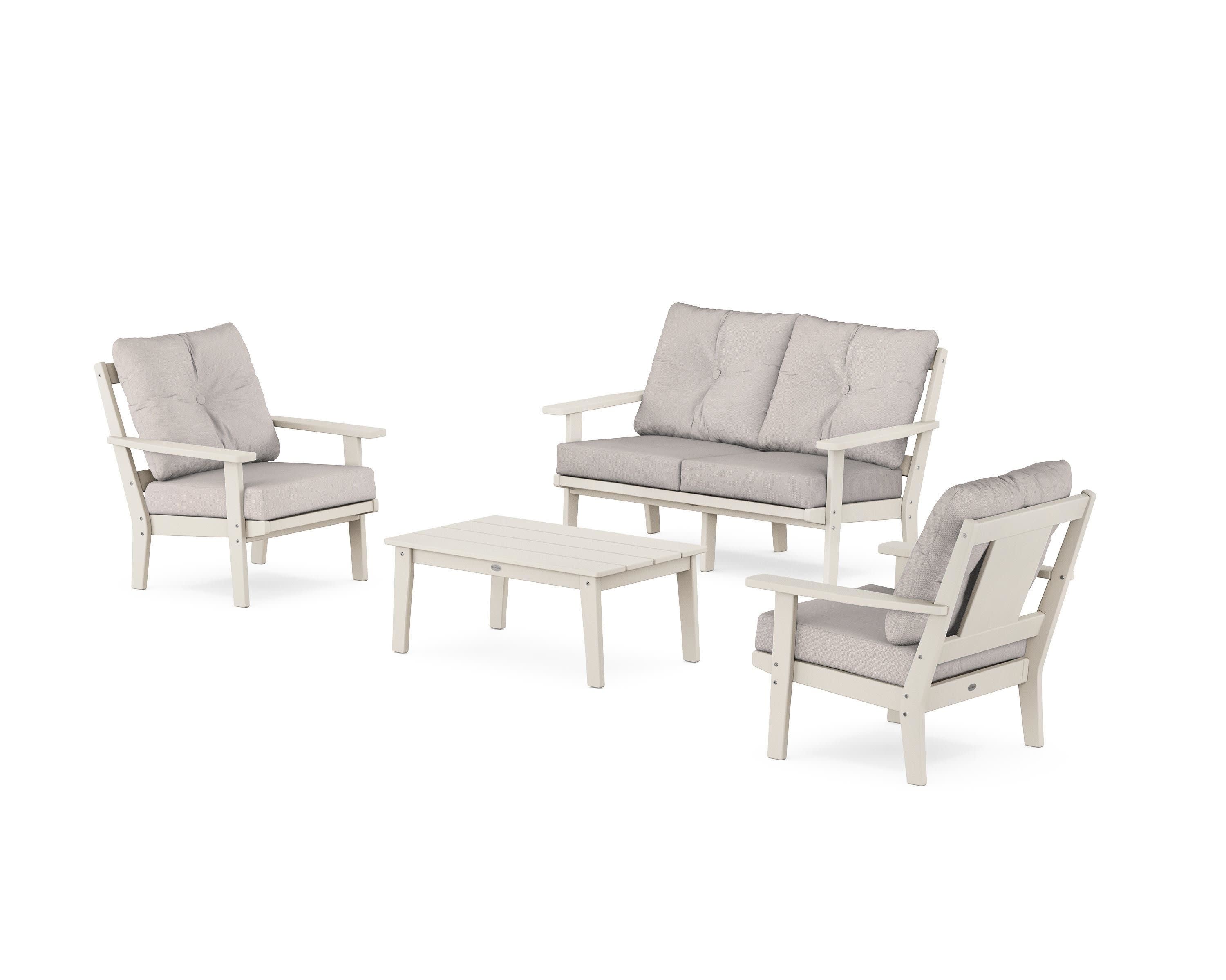Prairie 4-Piece Deep Seating Set with Loveseat in Sand / Dune Burlap