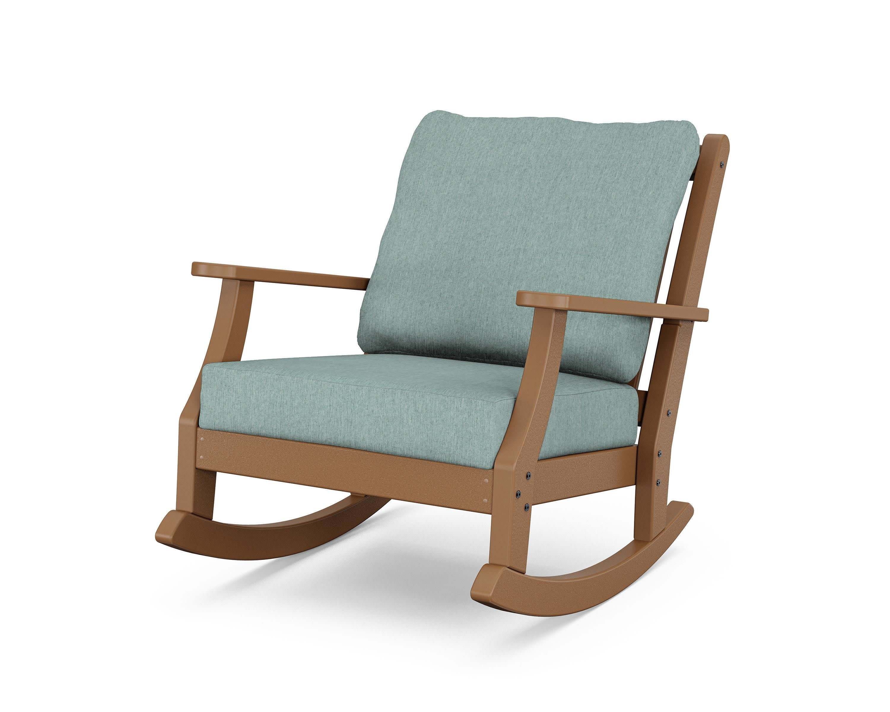 Wovendale Deep Seating Rocking Chair in Teak / Glacier Spa