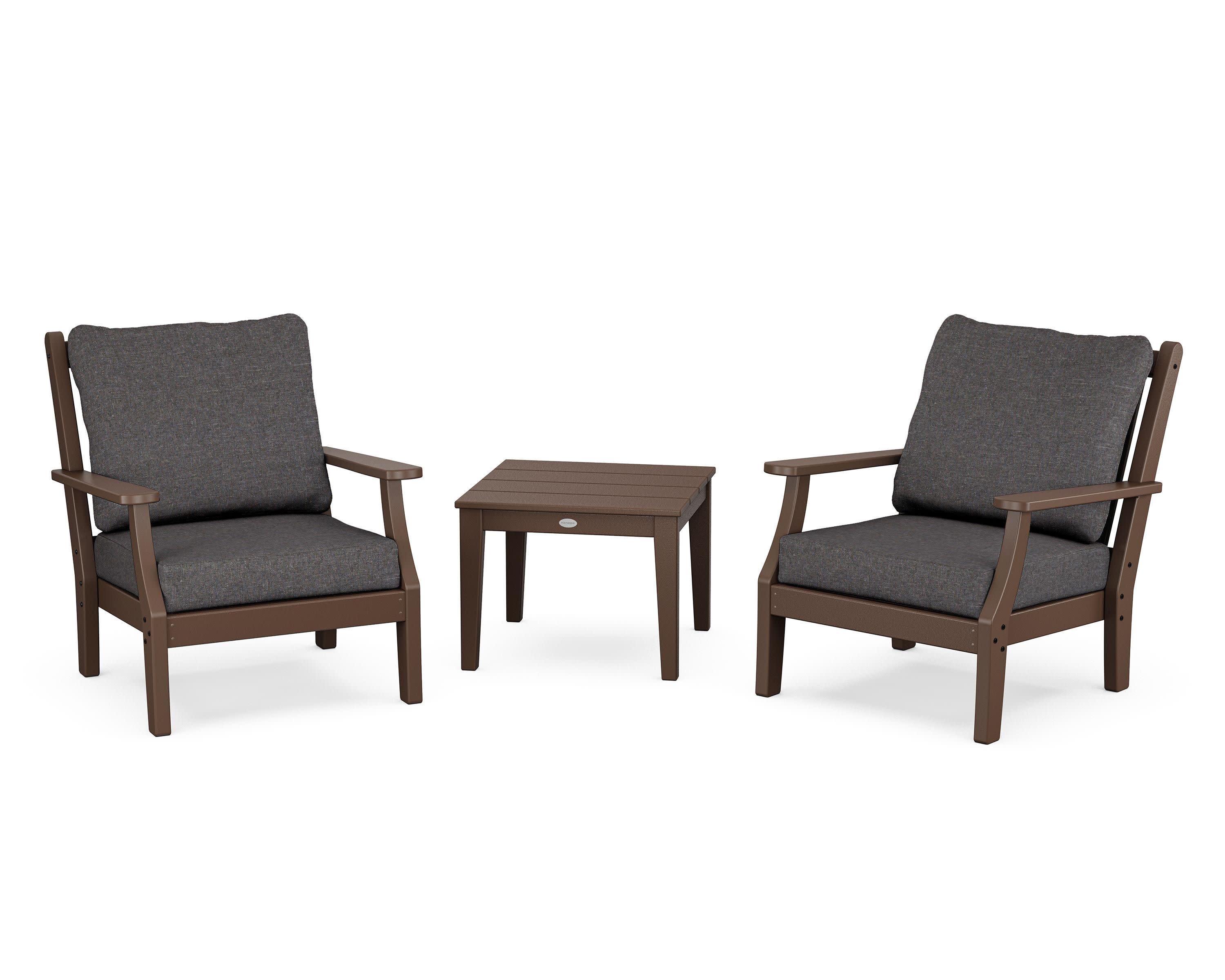 Wovendale 3-Piece Deep Seating Set in Mahogany / Ash Charcoal