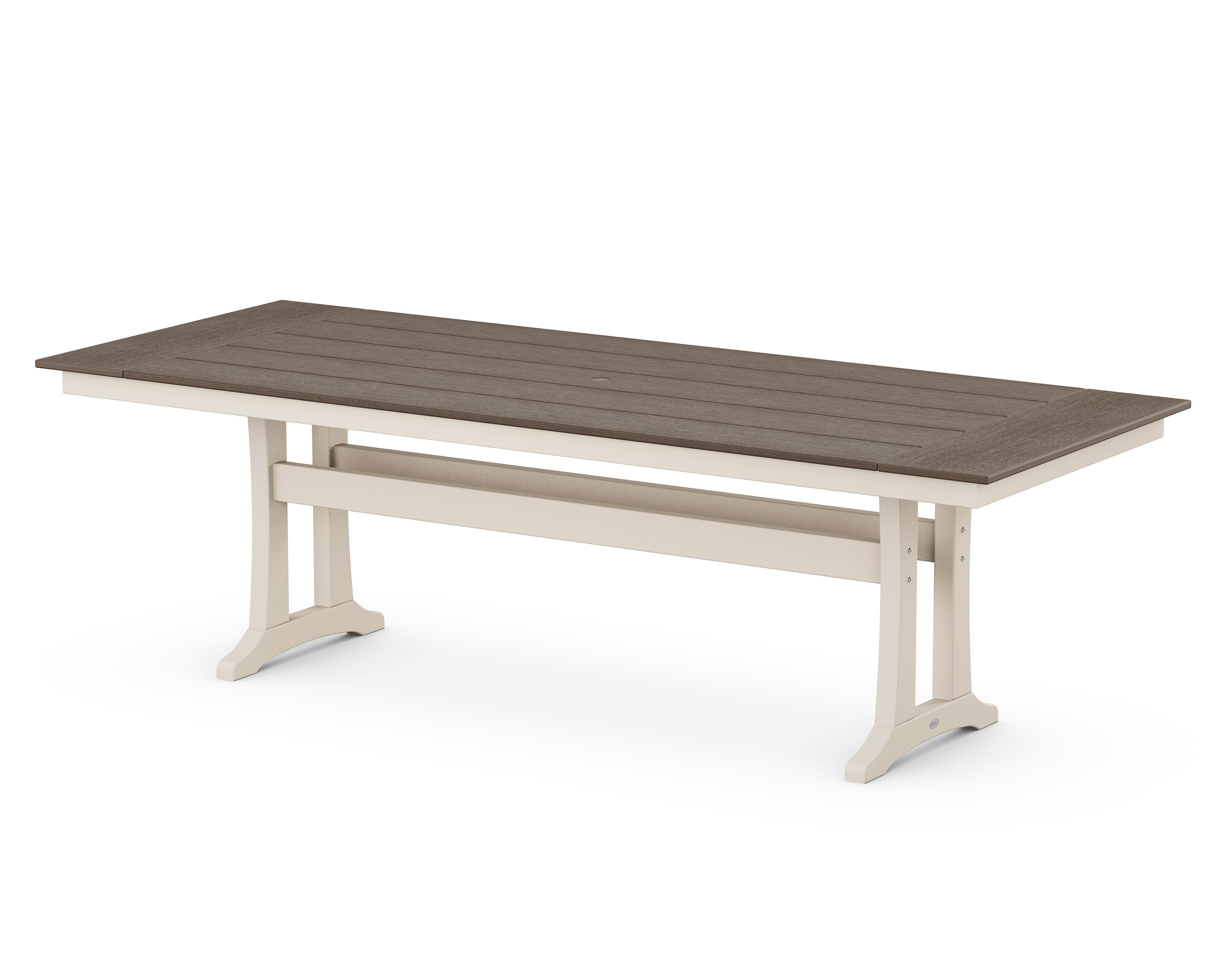 Farmhouse Trestle 38" x 96" Dining Table in Sand / Kona