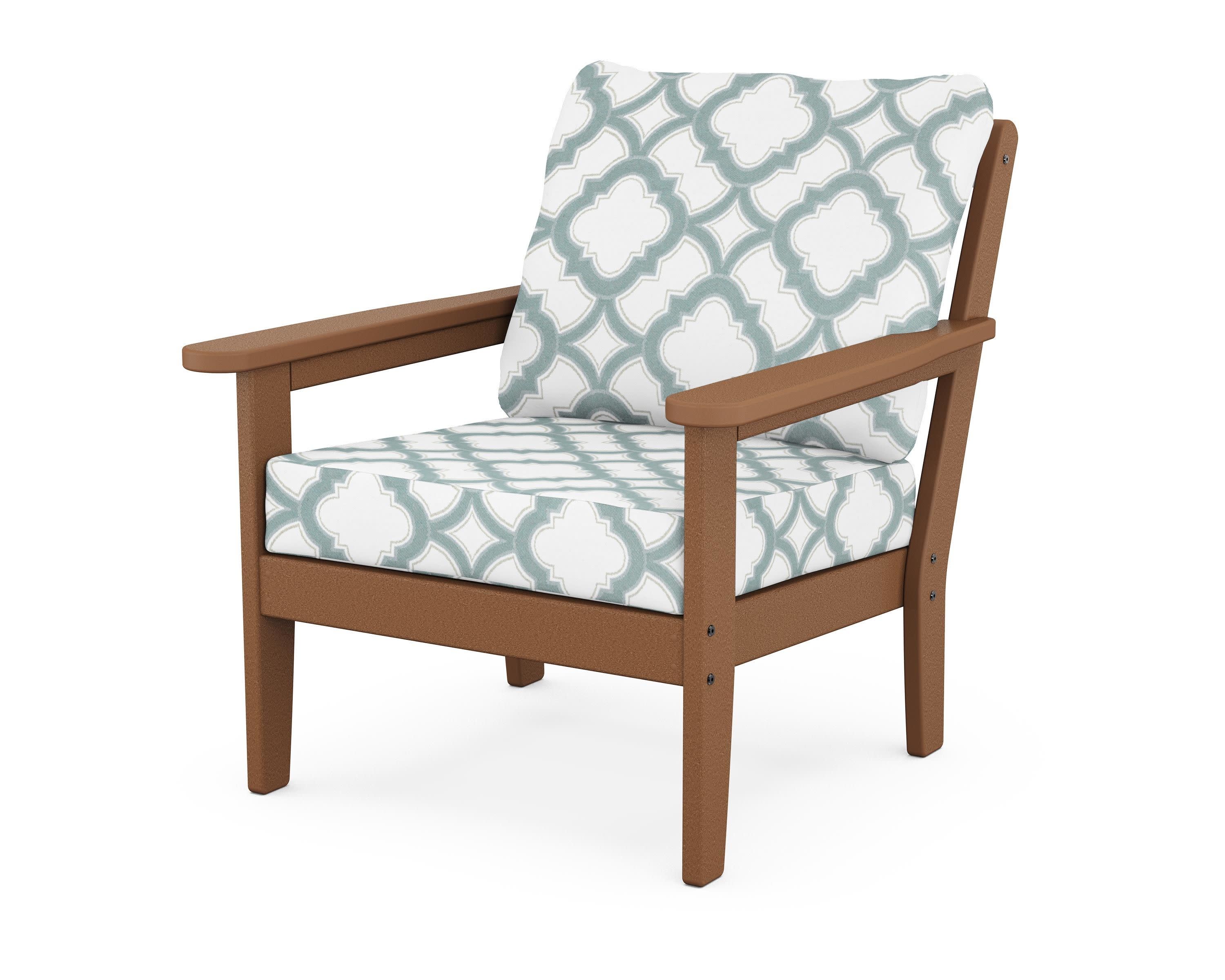 Cottage Deep Seating Chair in Teak / Trellis Glacier Spa