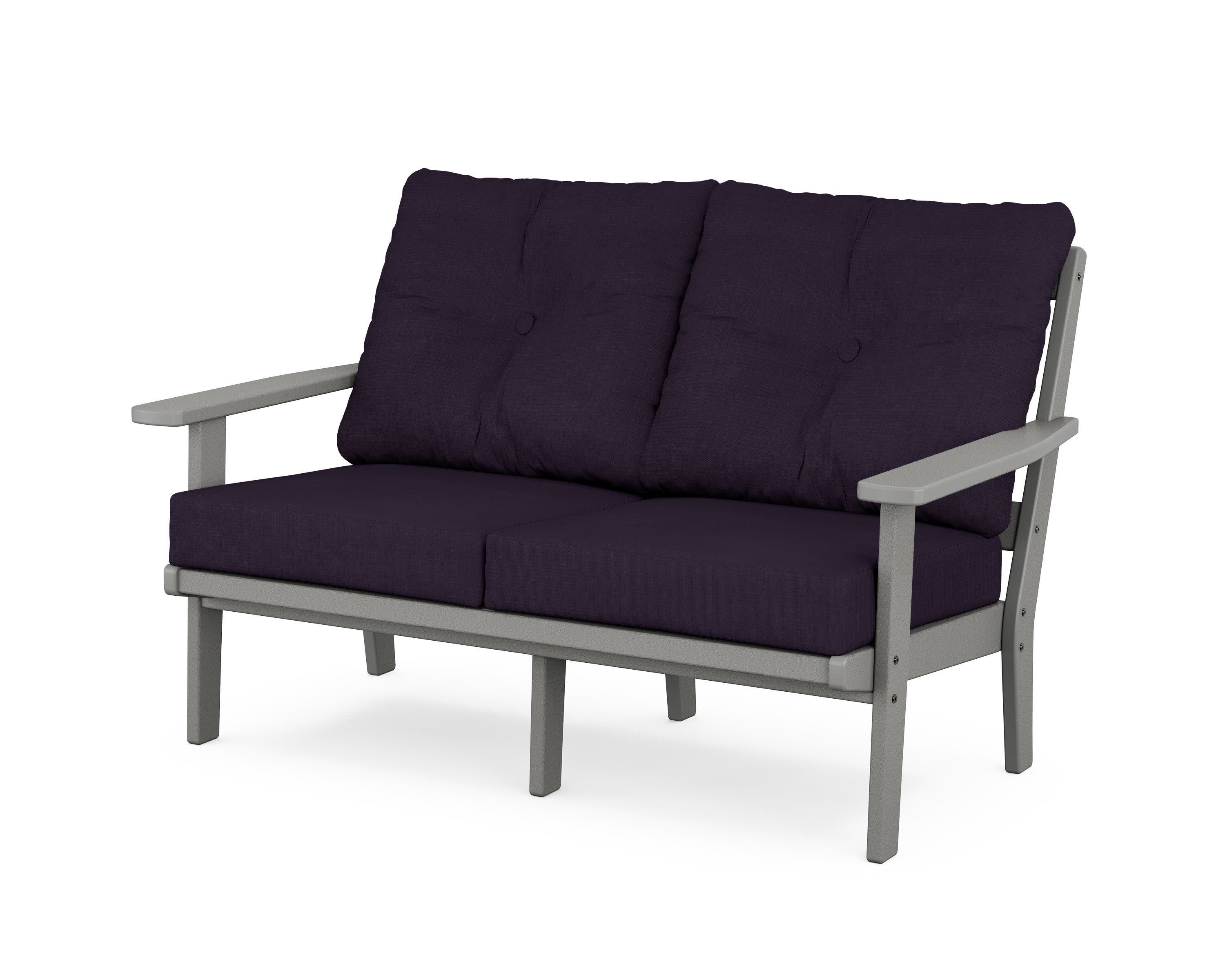 Prairie Deep SeatingLoveseat in Slate Grey / Navy Linen