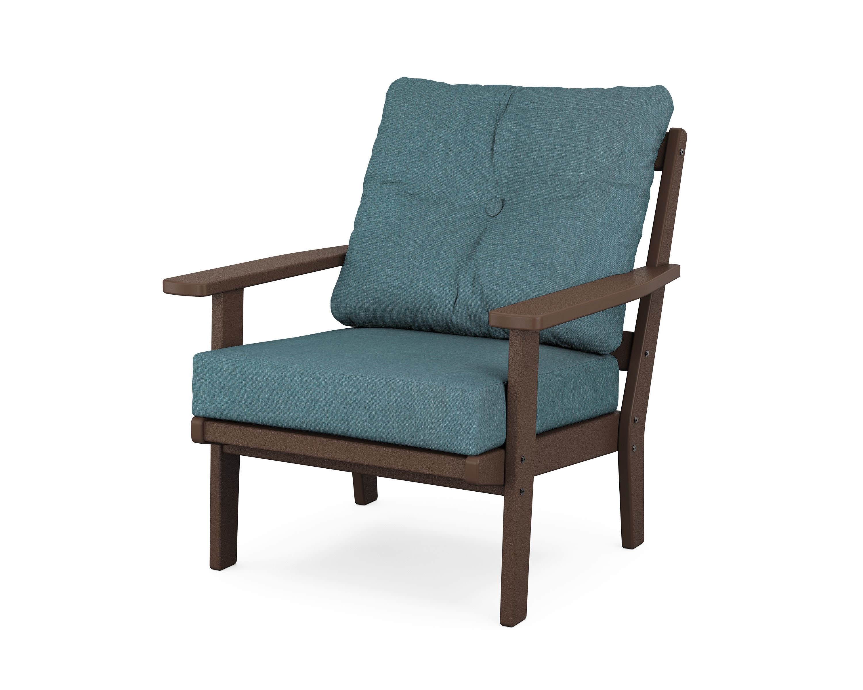 Prairie Deep Seating Chair in Mahogany / Ocean Teal