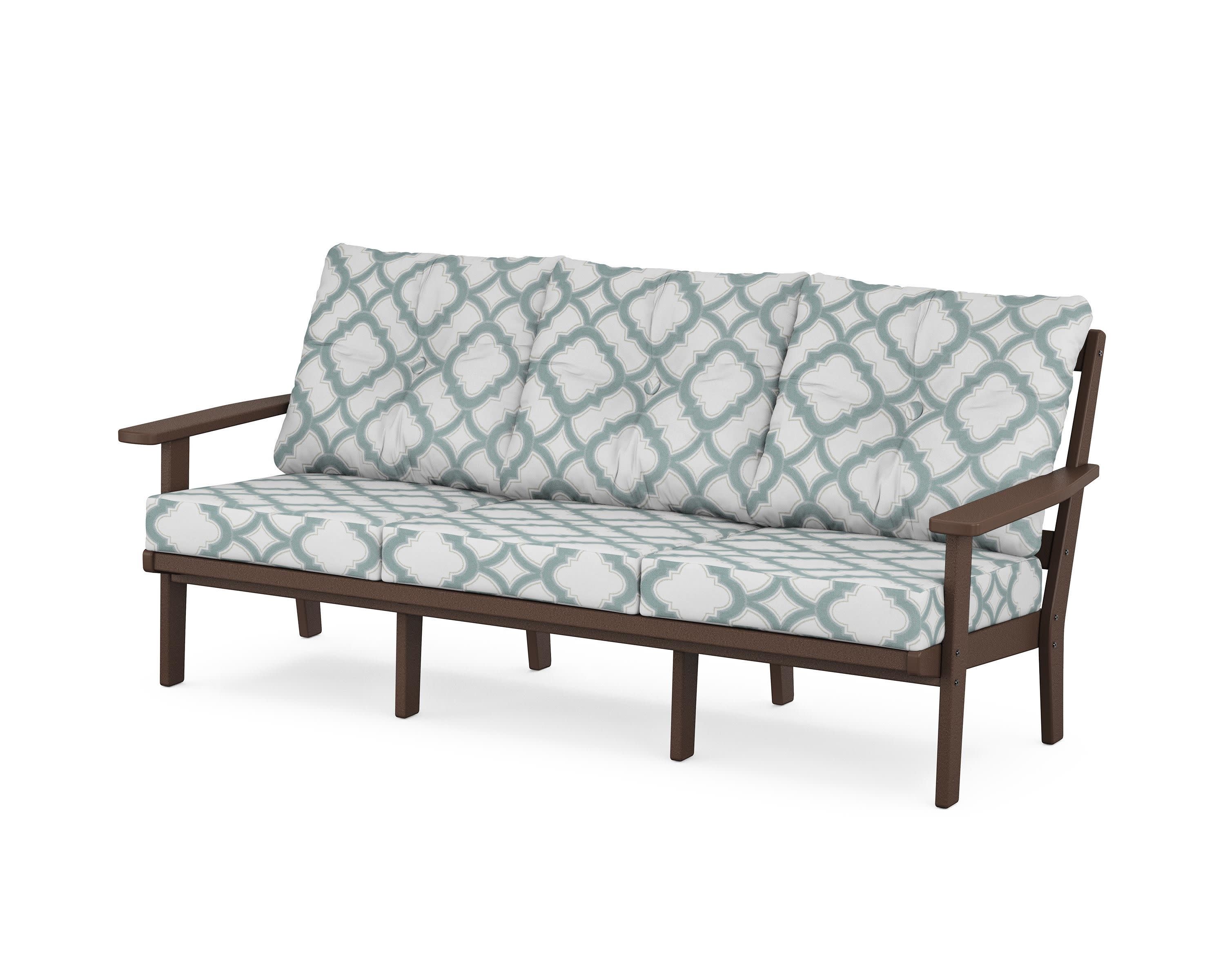 PrairieDeep Seating Sofa in Mahogany / Trellis Glacier Spa