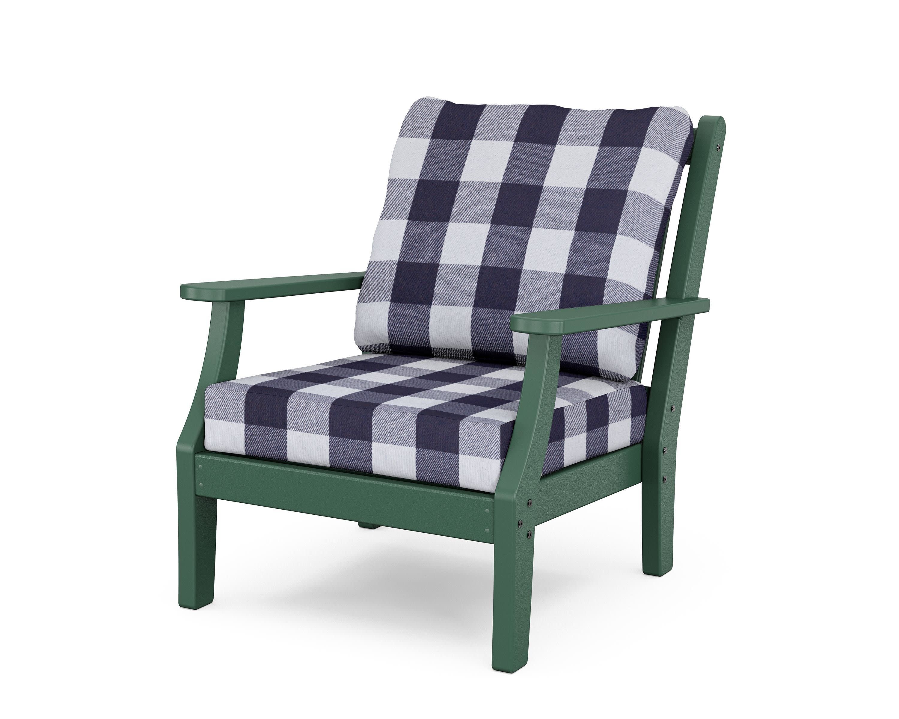 Wovendale Deep Seating Chair in Green / Buffalo Plaid Navy