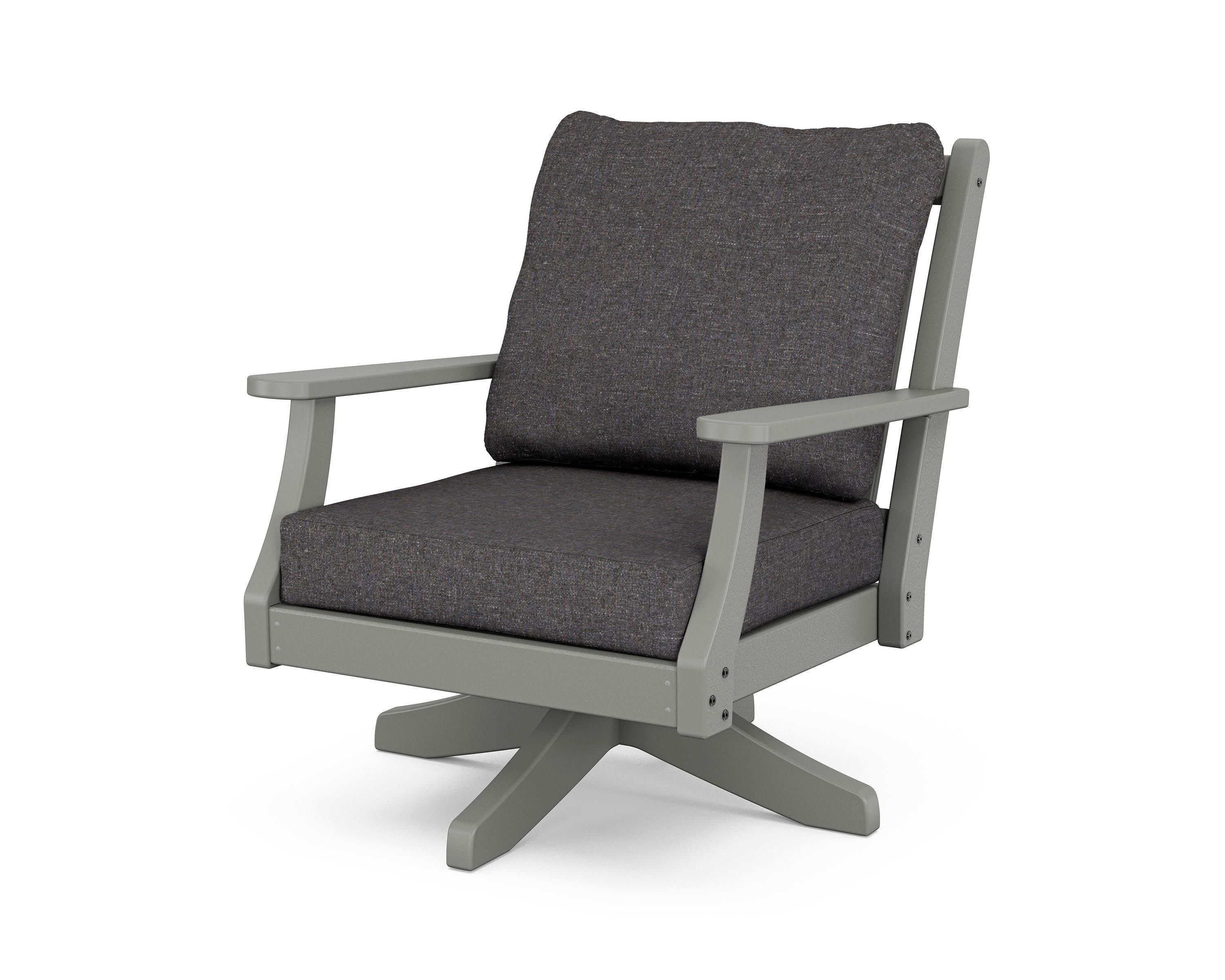 Wovendale Deep Seating Swivel Chair in Slate Grey / Ash Charcoal