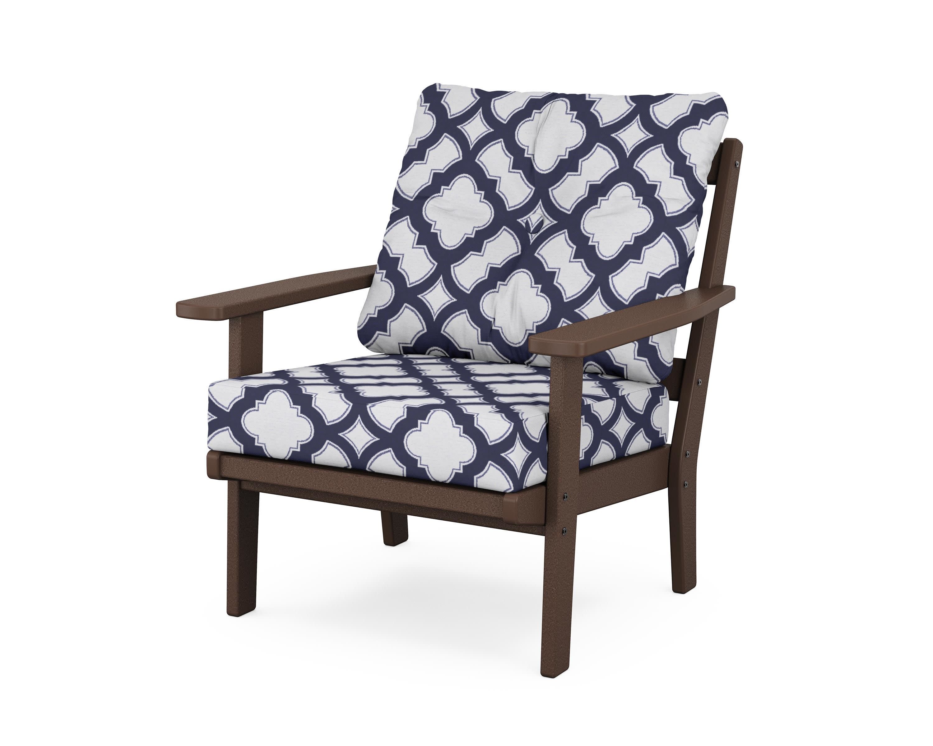 Prairie Deep Seating Chair in Mahogany / Trellis Navy