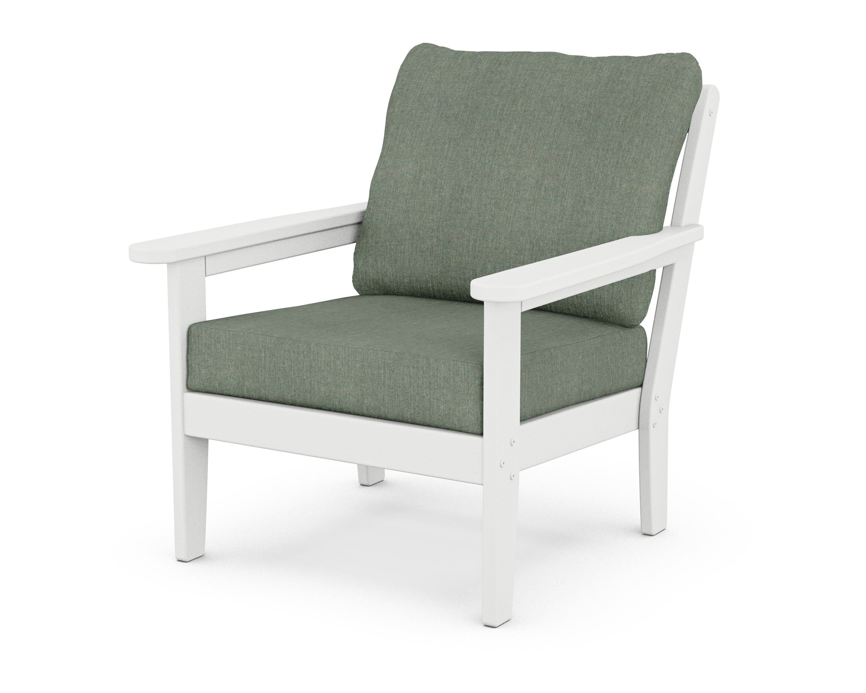 Cottage Deep Seating Chair in White / Cast Sage