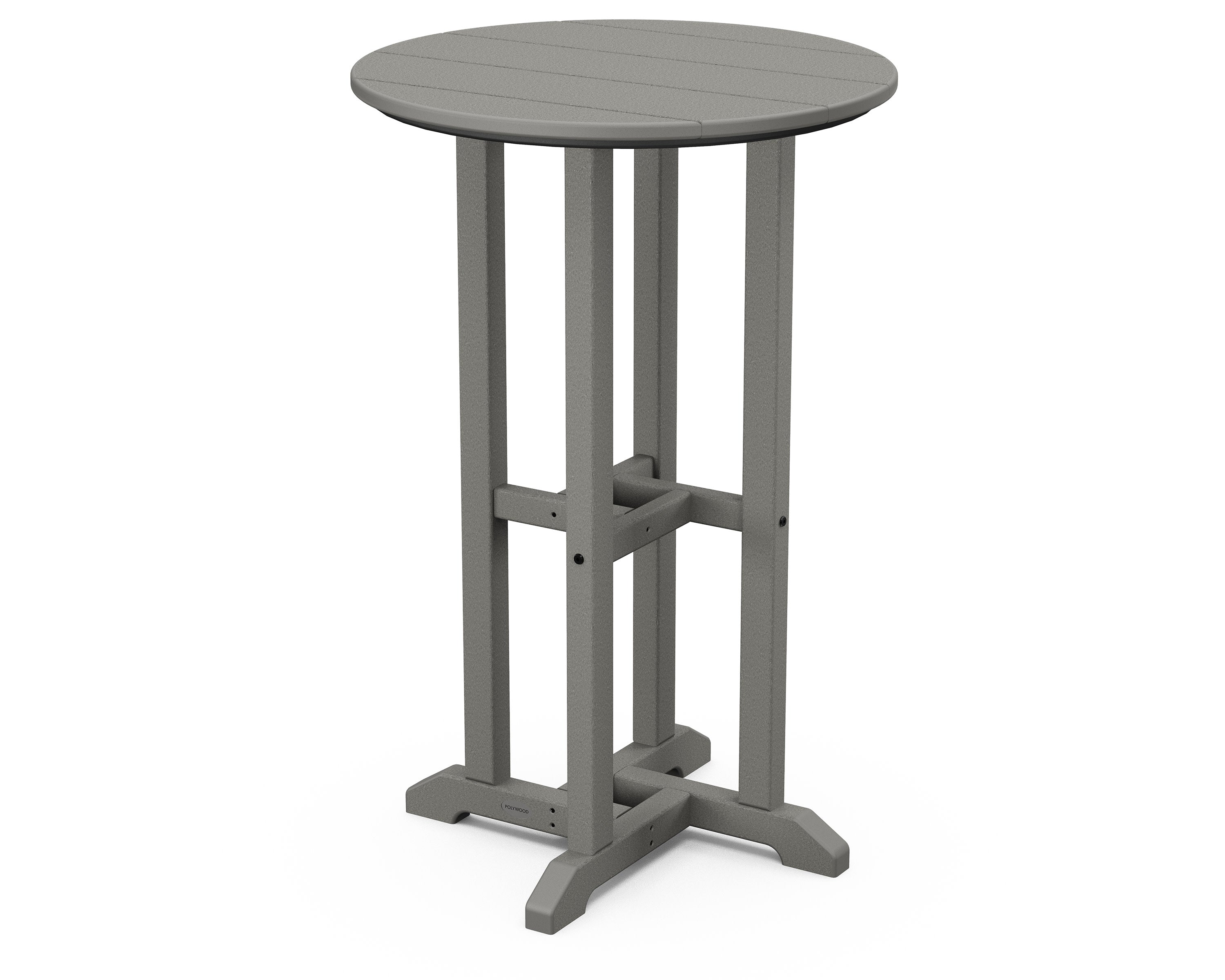 24" Round Farmhouse Counter Bistro Table in Slate Grey