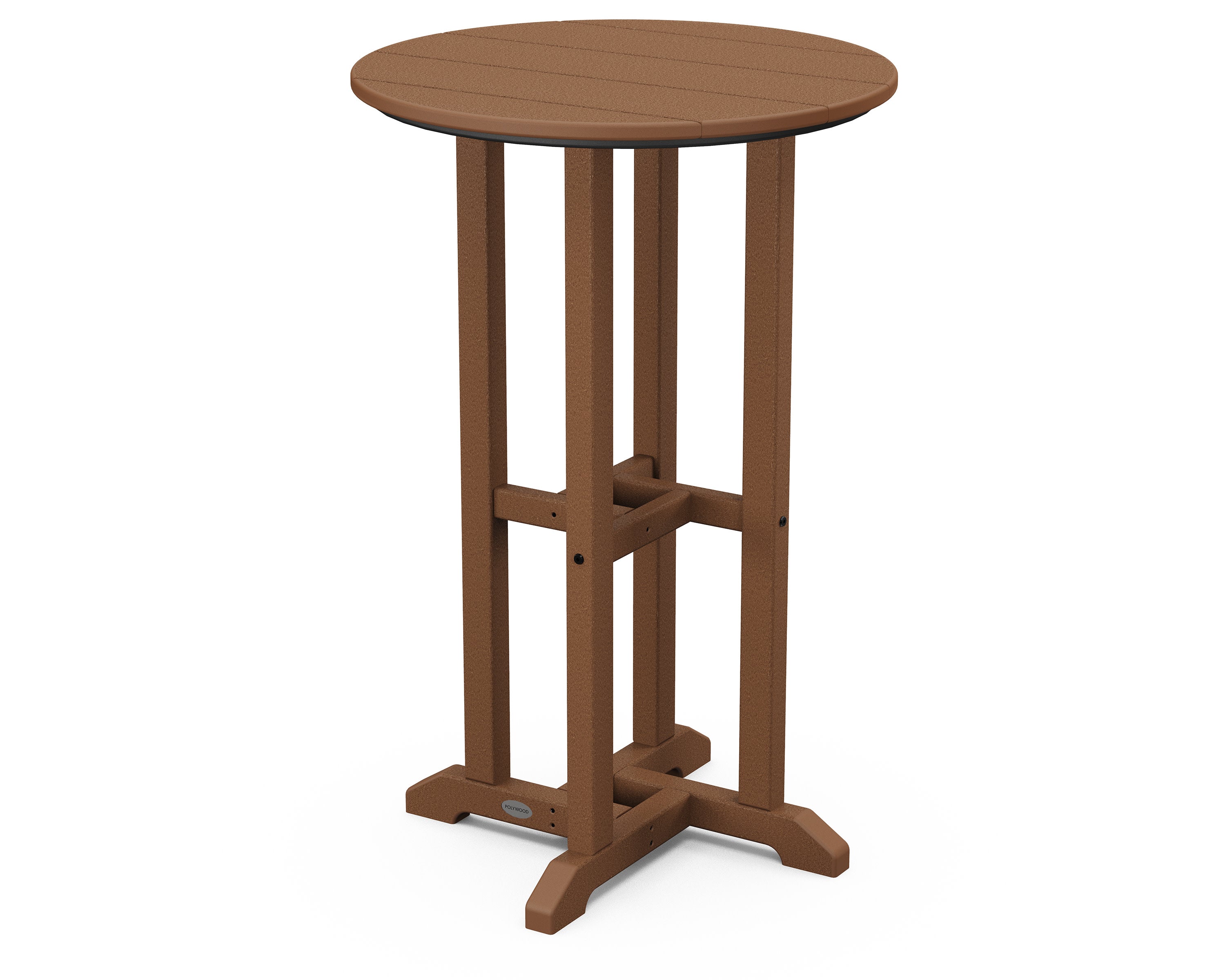 24" Round Farmhouse Counter Bistro Table in Teak