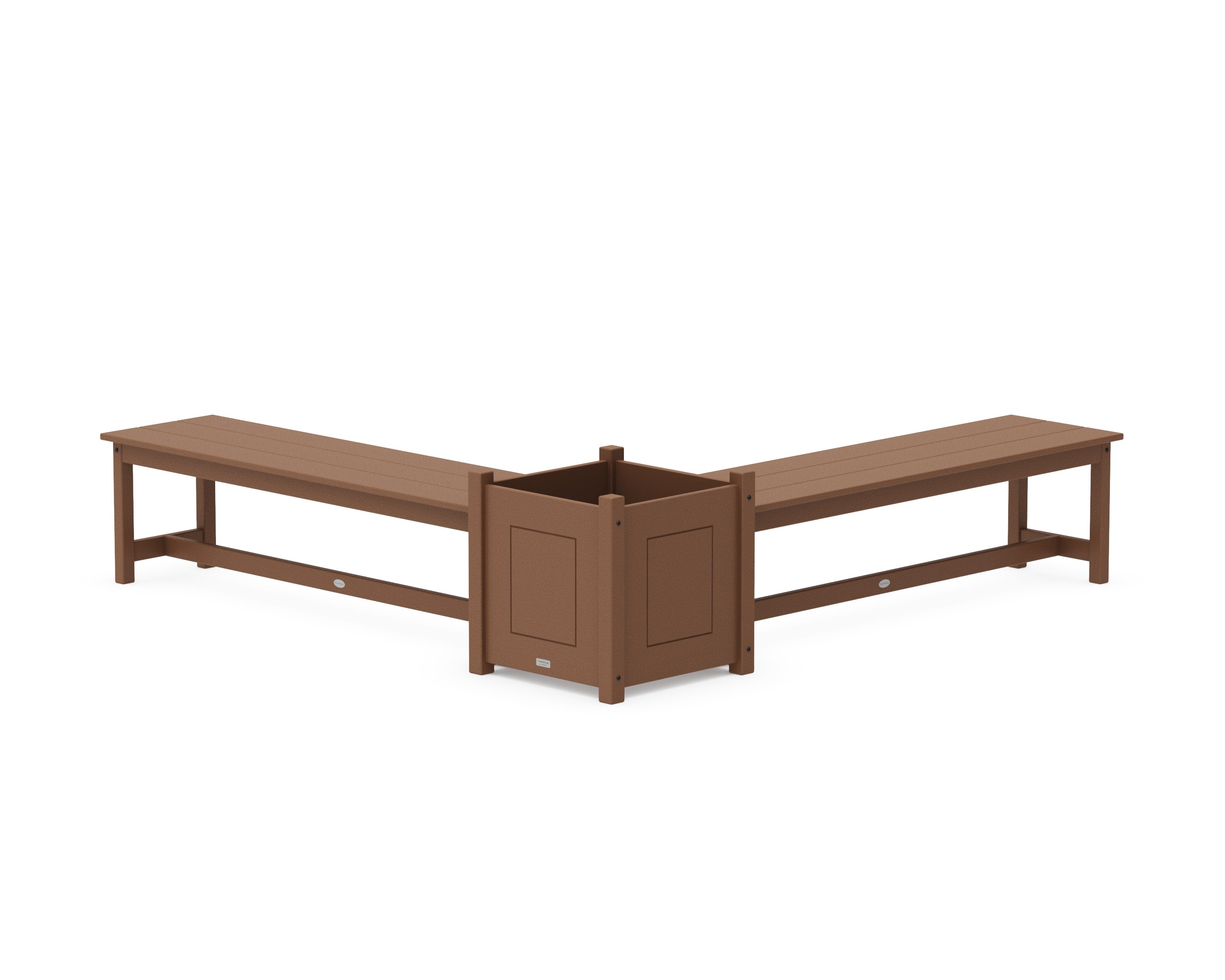 60" Country Living L- Shaped Planter Bench Set- Large in Teak