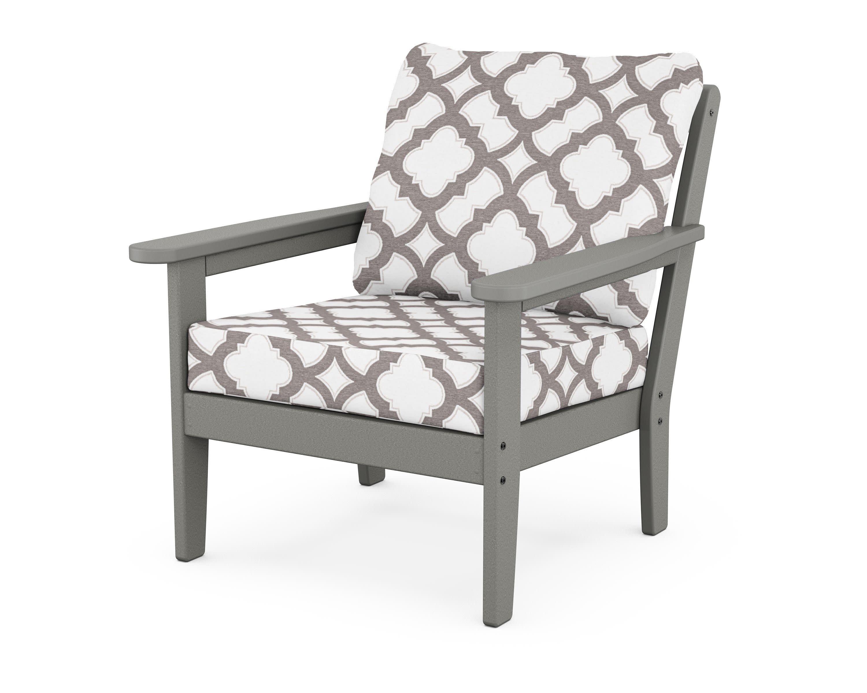 Cottage Deep Seating Chair in Slate Grey / Trellis Grey Mist