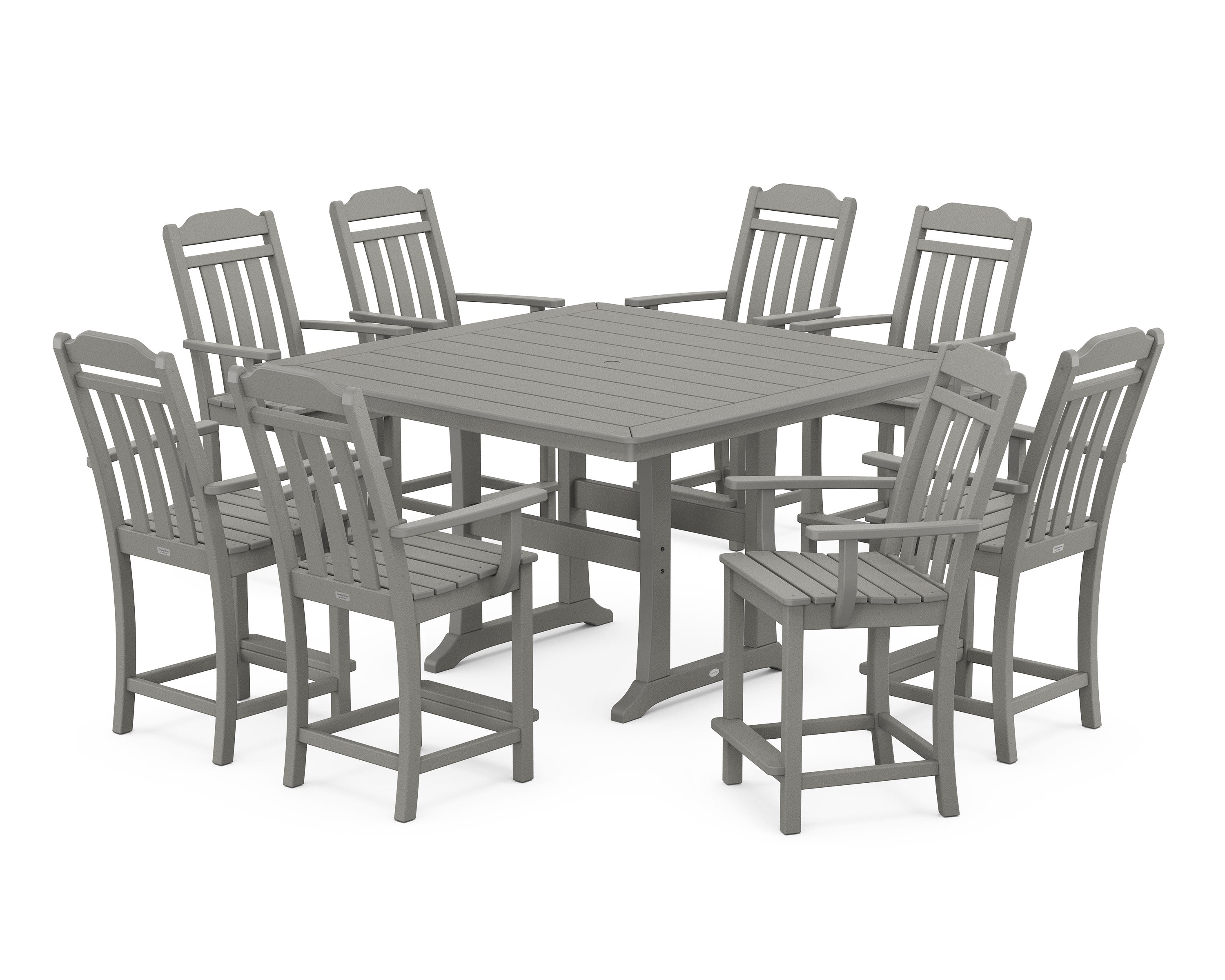 Cottage 9-Piece Square Counter Set with Trestle Legs