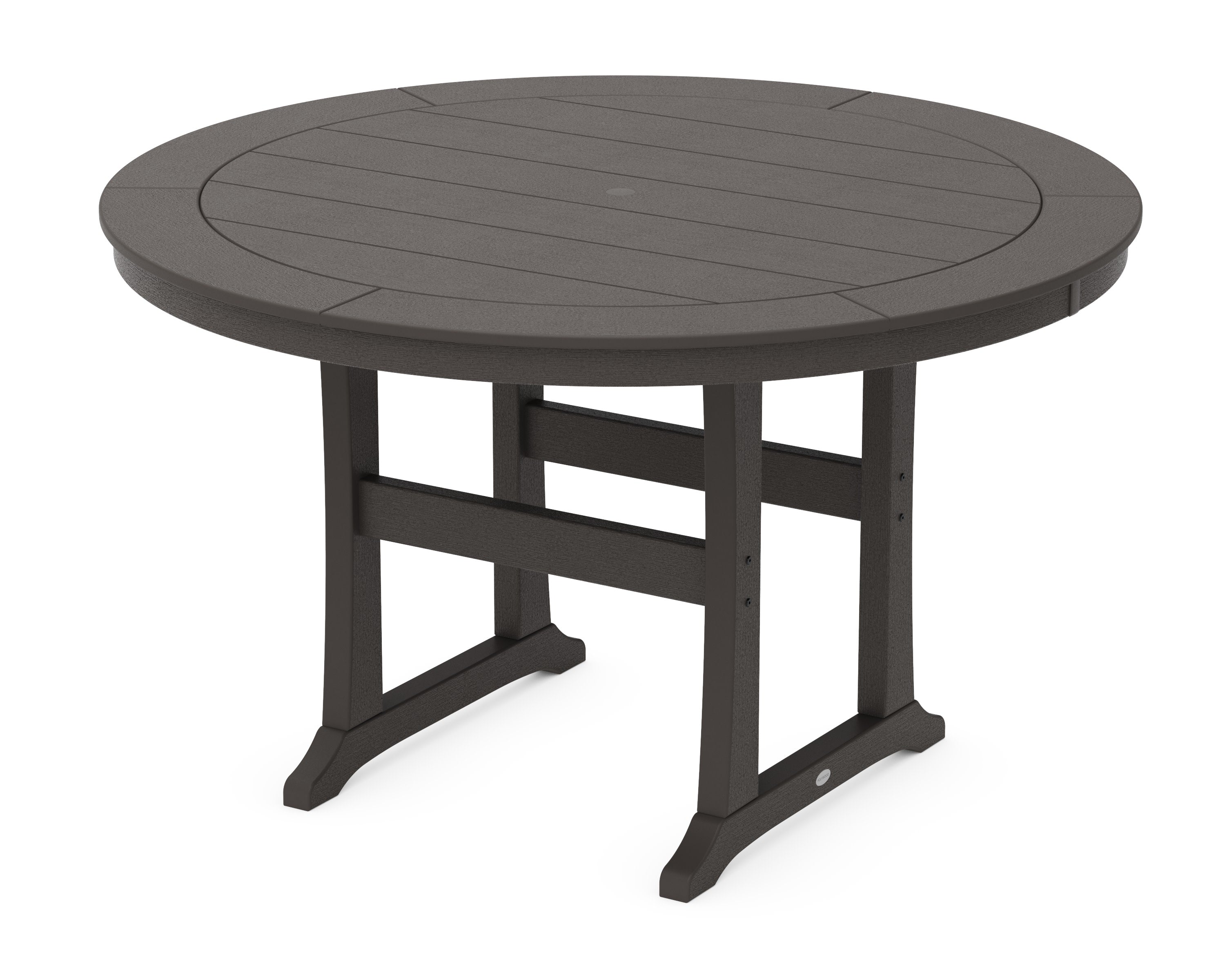 Nautical Trestle 60" Round Counter Table in Vintage Coffee
