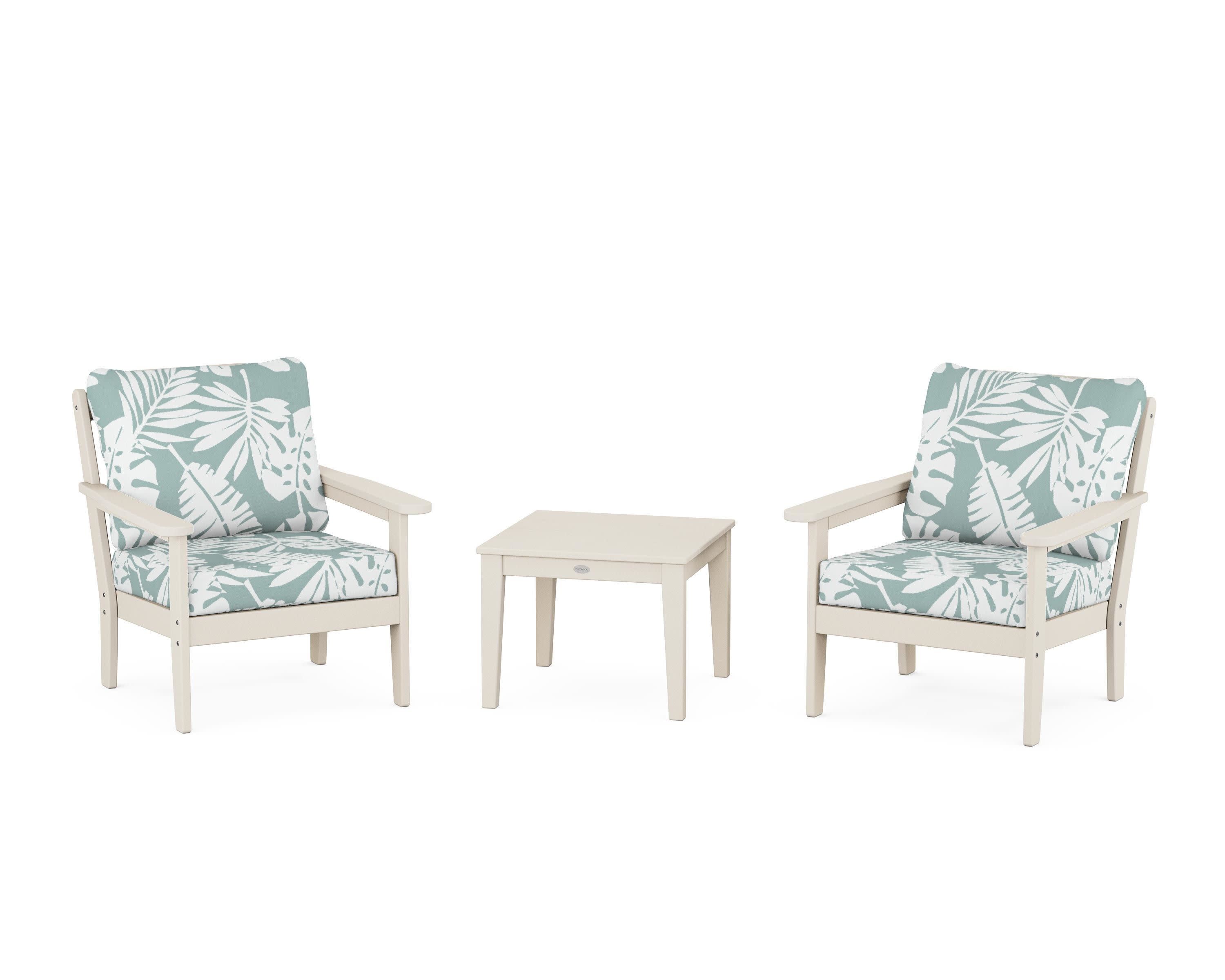 Cottage 3-Piece Deep Seating Set in Sand / Leaf Glacier Spa