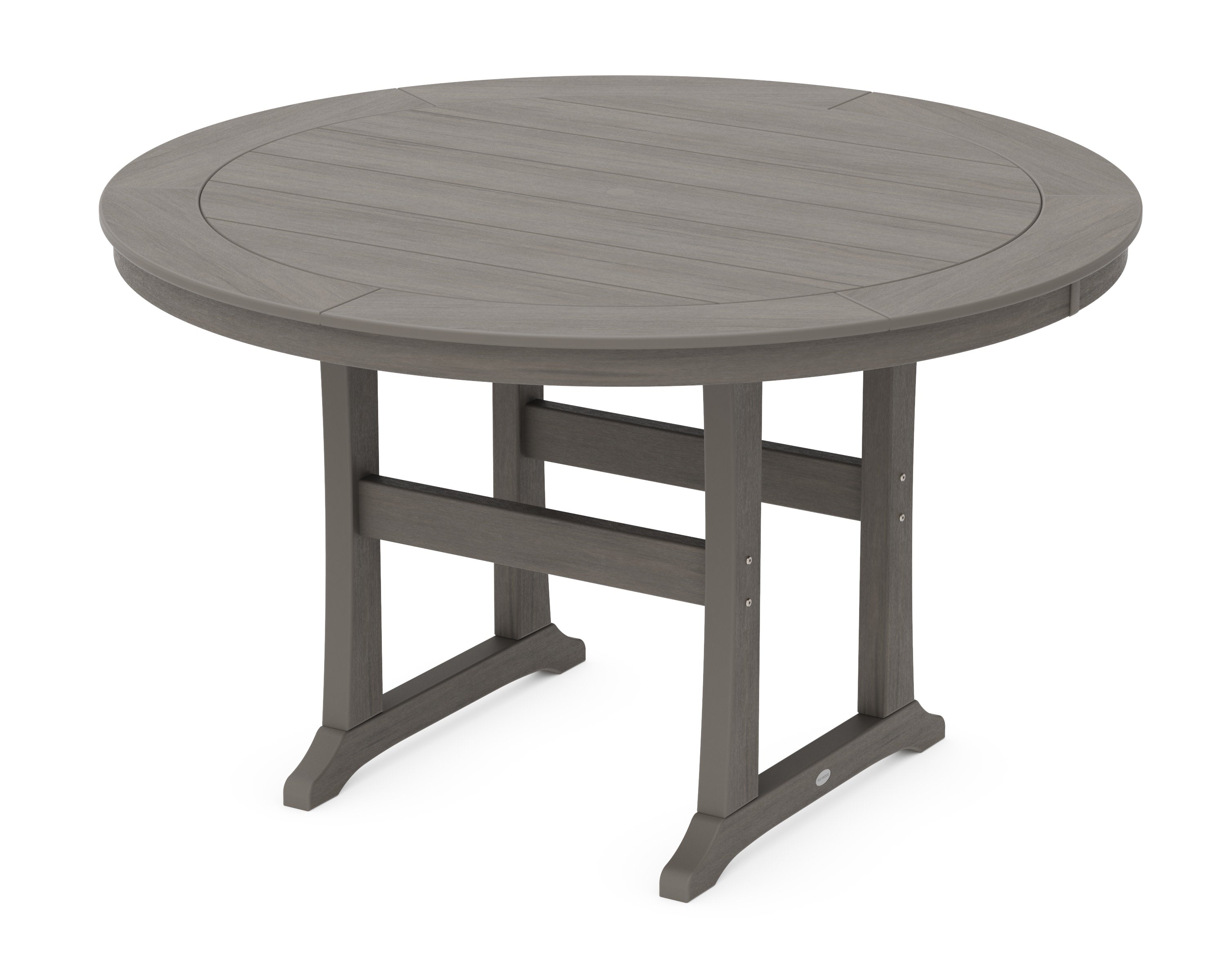 Nautical Trestle 60" Round Counter Table in Driftwood