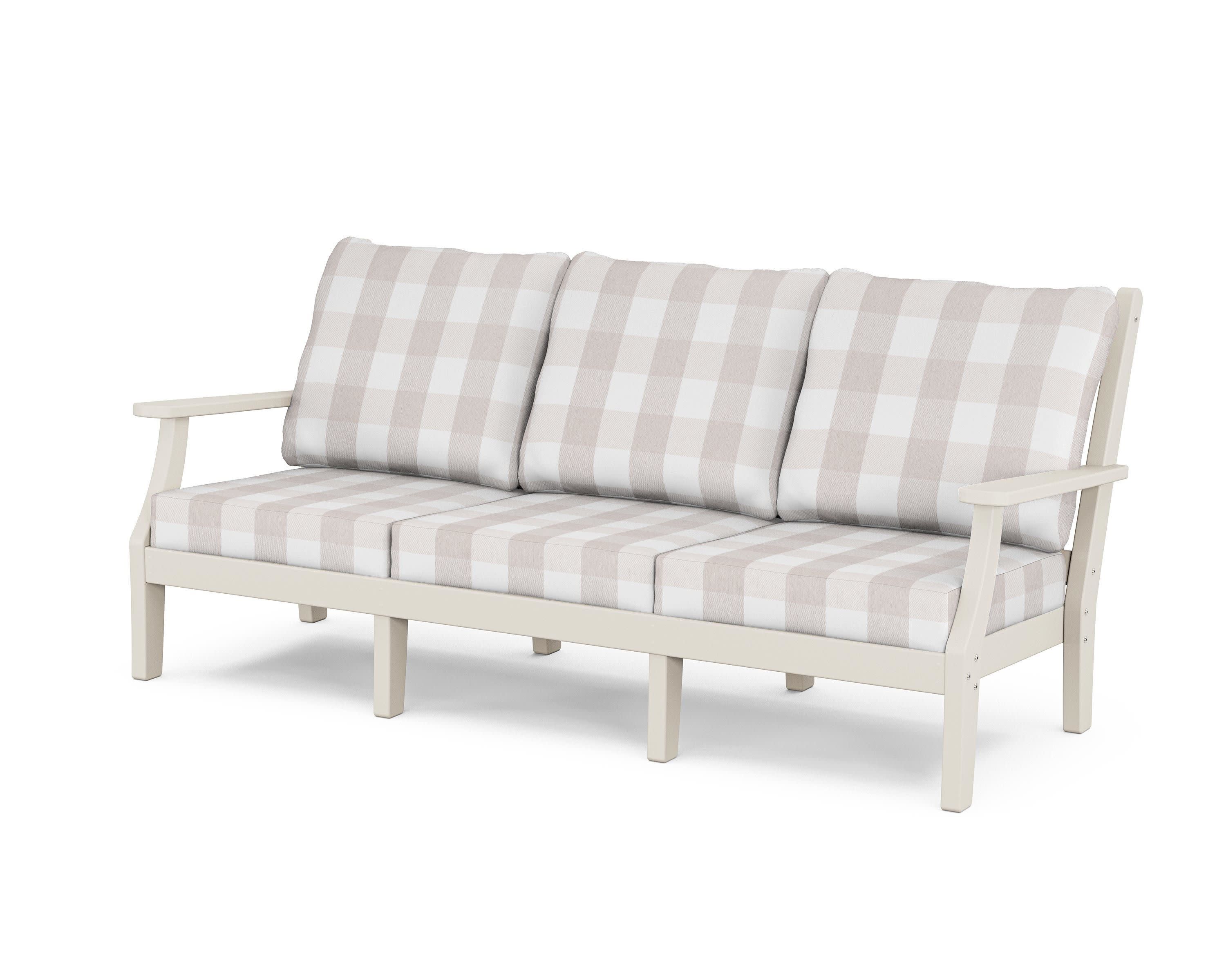 Wovendale Deep Seating Sofa in Sand / Buffalo Plaid Dune Burlap