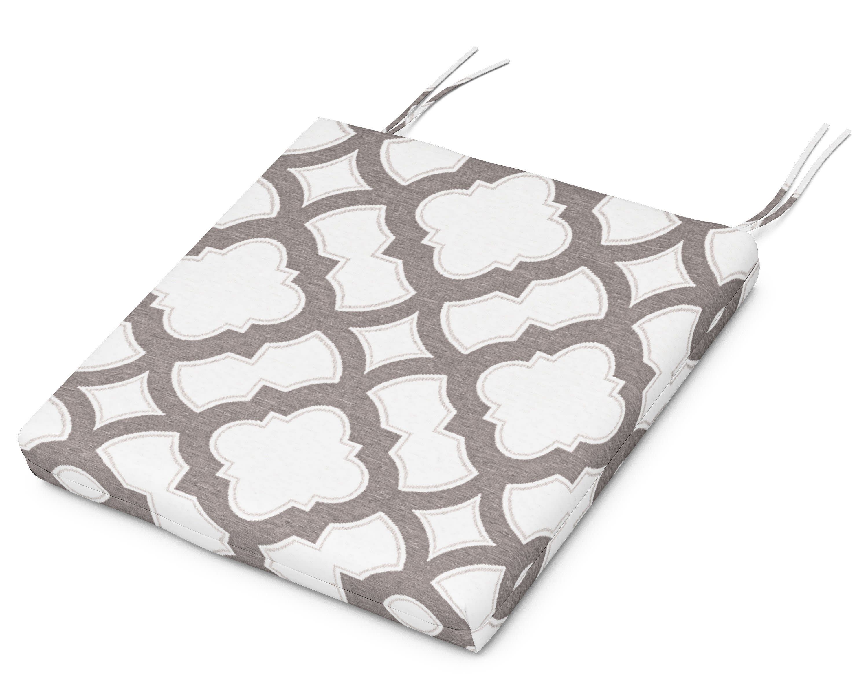 Seat Cushion - 18.5"D x 21"W x 2.5"H in Trellis Grey Mist