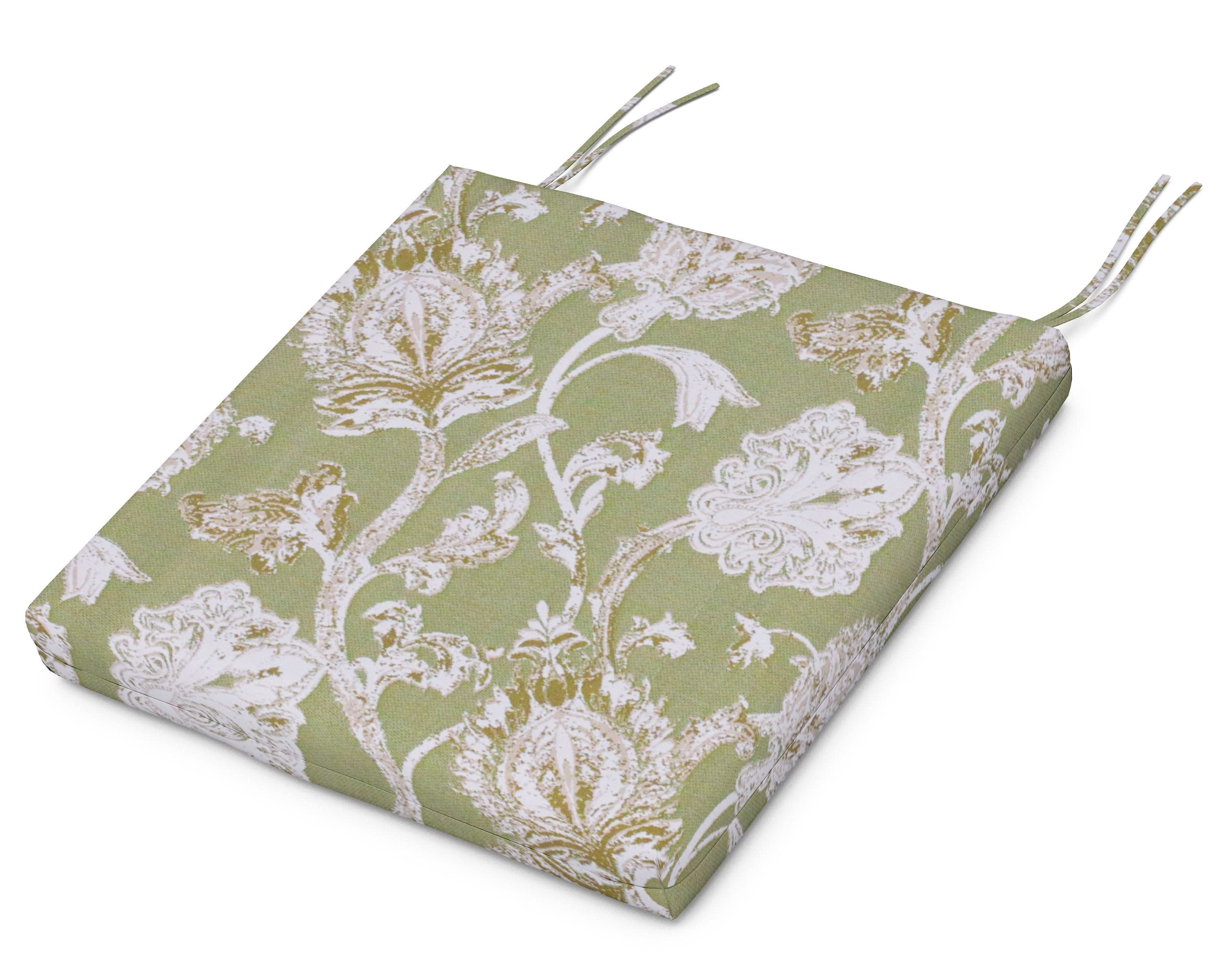 Standard Seat Cushion 17.25"D x 19.25"W x 2.5"H in Botanical Garden Chartreuse