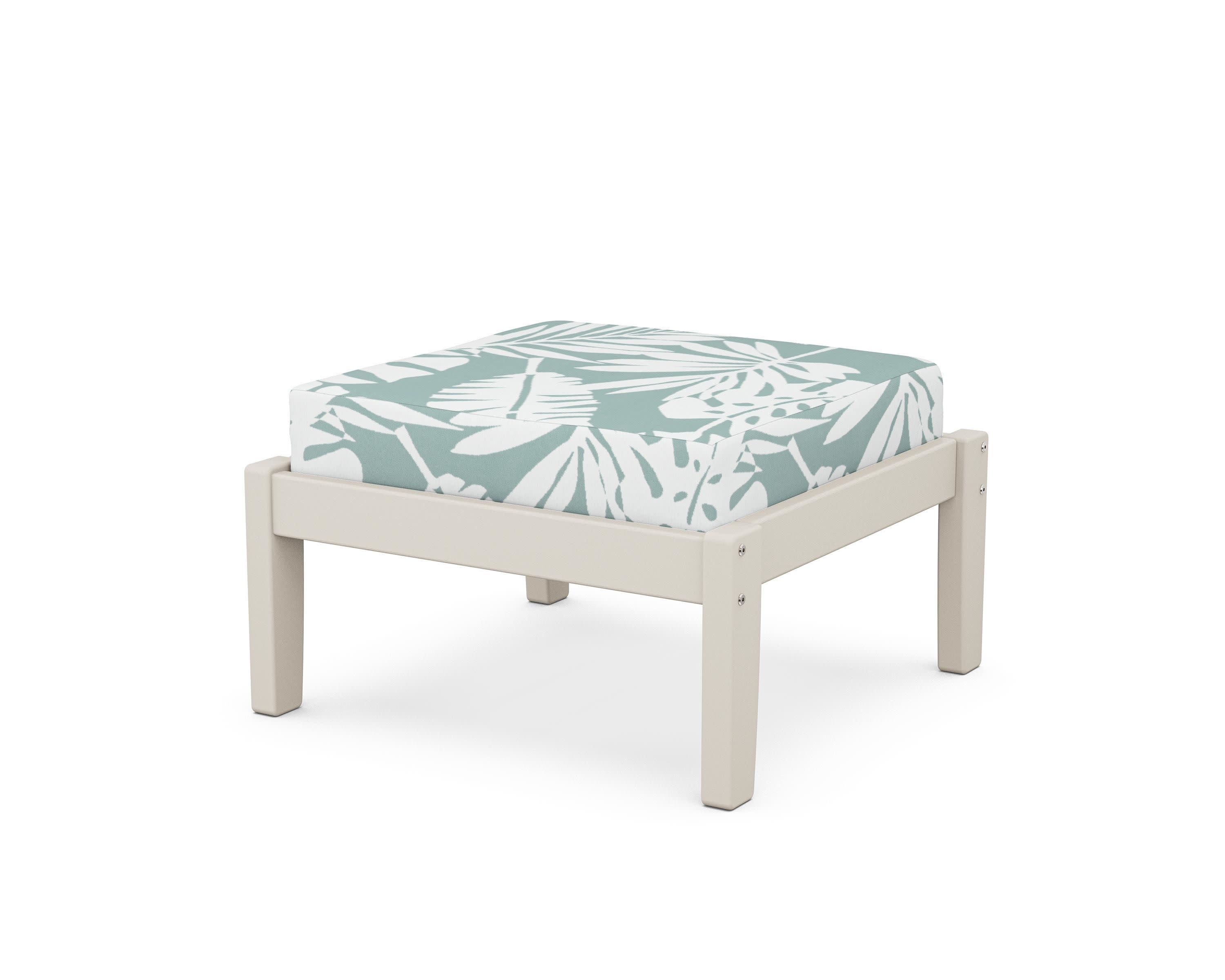 Deep Seating Ottoman in Sand / Leaf Glacier Spa
