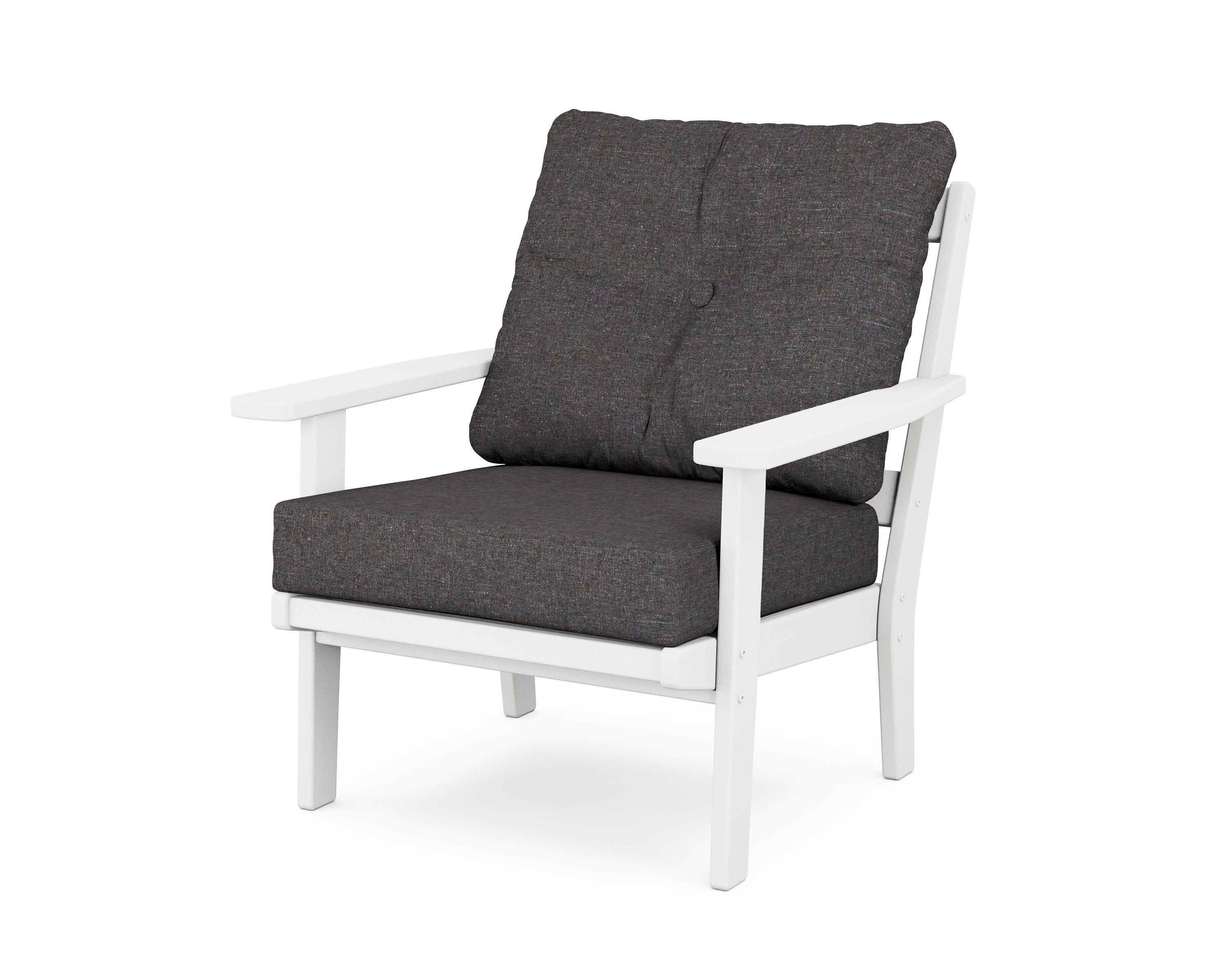 Prairie Deep Seating Chair in White / Ash Charcoal