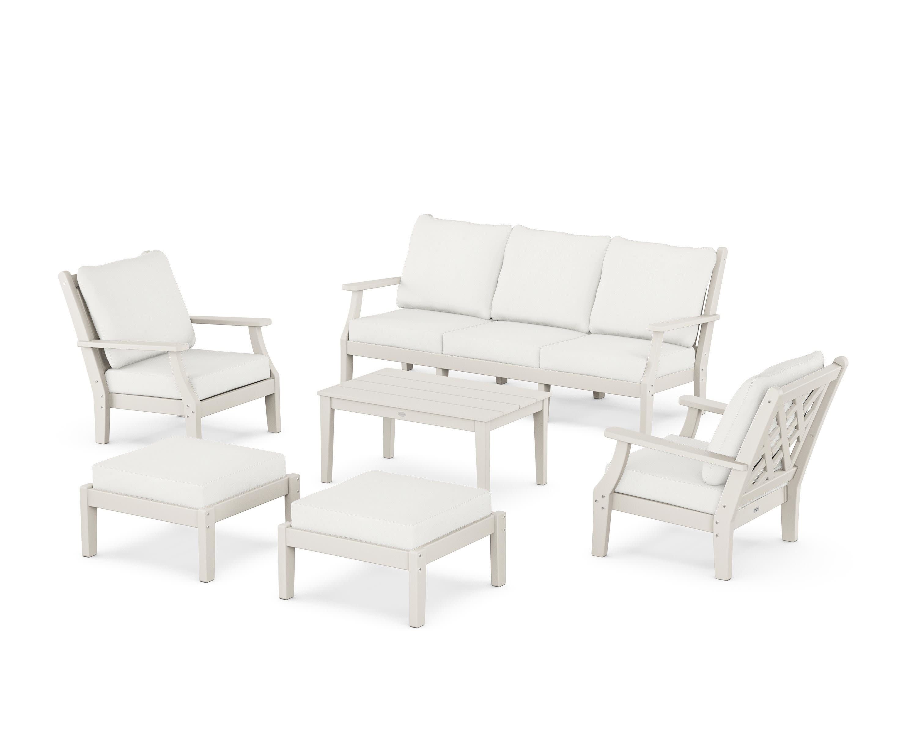 Wovendale 6-Piece Lounge Sofa Set in Sand / Natural Linen
