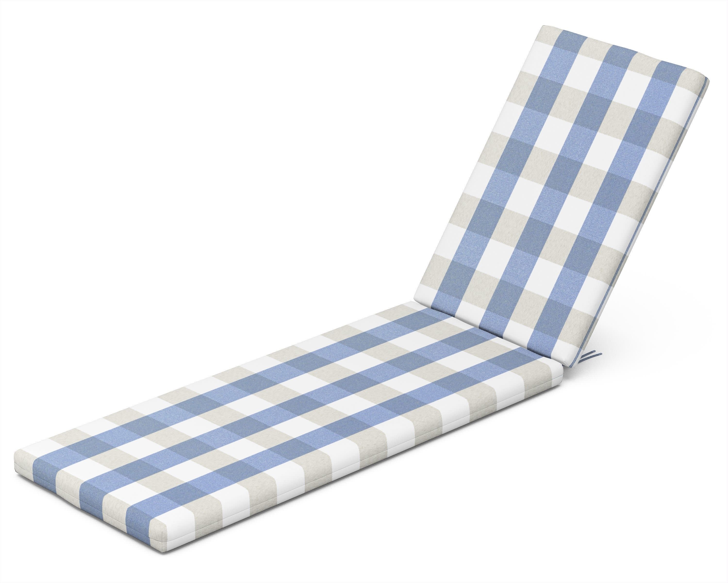 Chaise Cushion in Buffalo Plaid Sky Blue