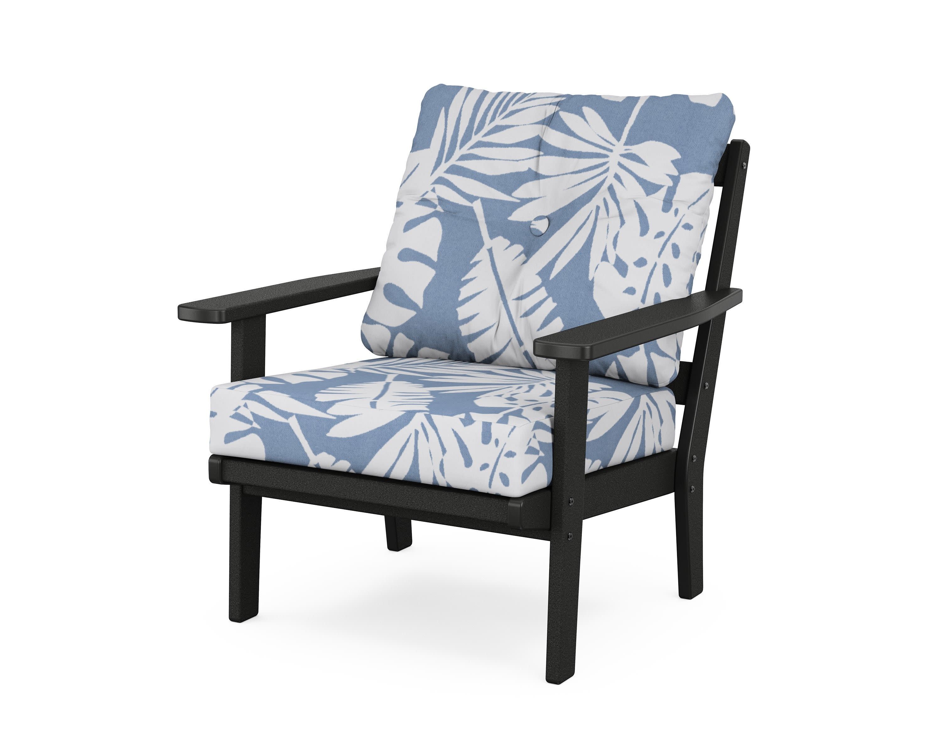 Prairie Deep Seating Chair in Black / Leaf Sky Blue