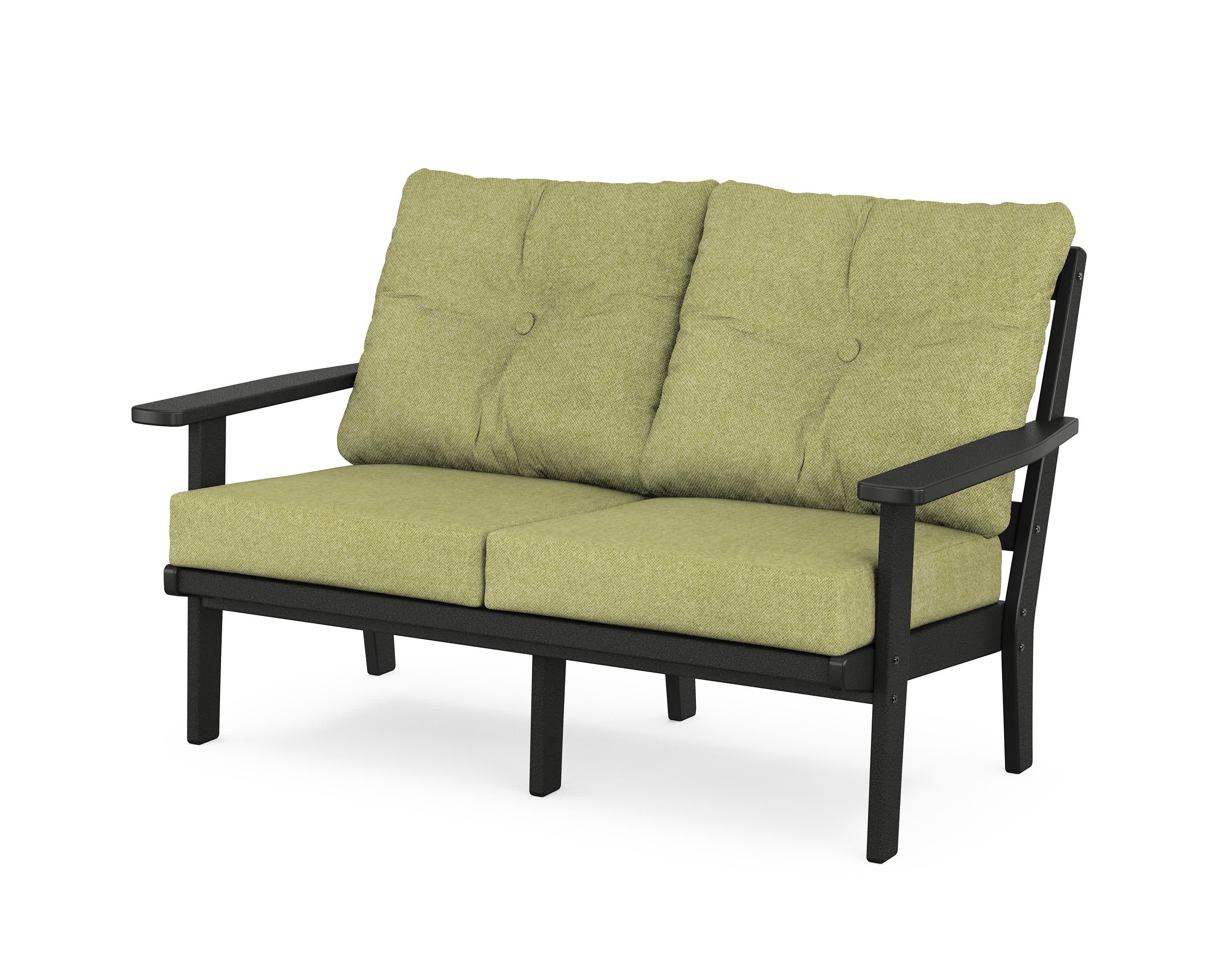 Prairie Deep SeatingLoveseat in Black / Chartreuse Boucle