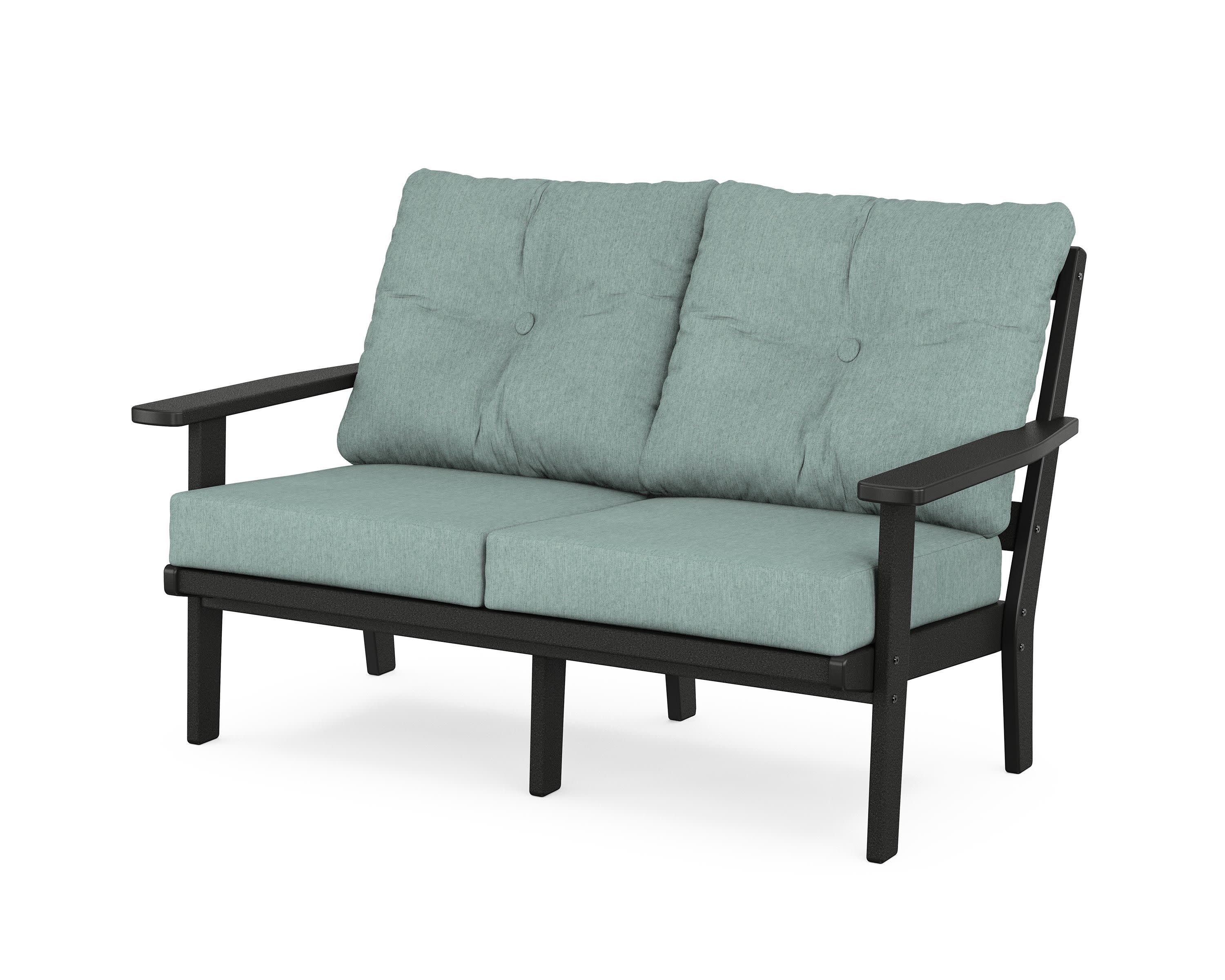 Prairie Deep SeatingLoveseat in Black / Glacier Spa