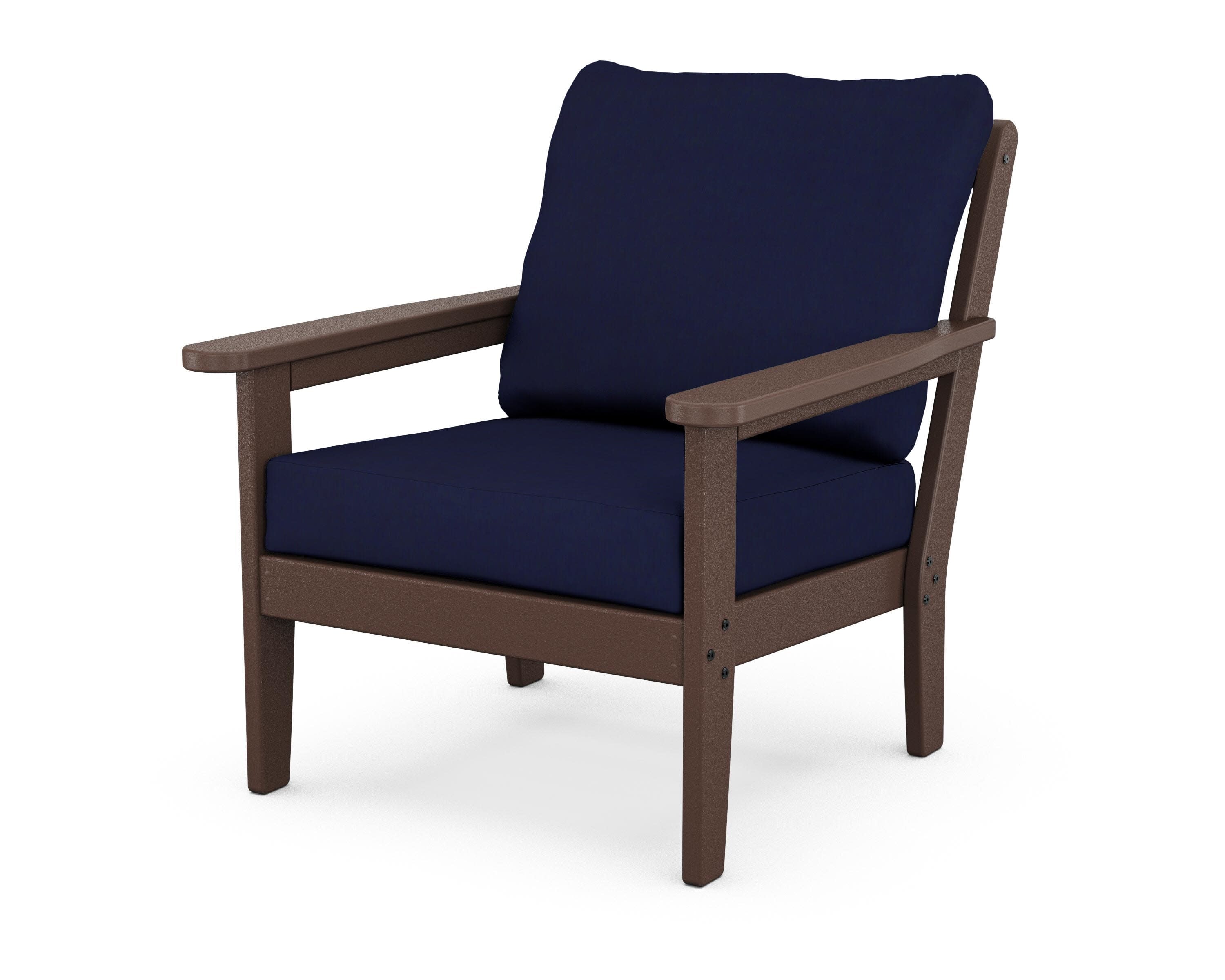 Cottage Deep Seating Chair in Mahogany / Navy