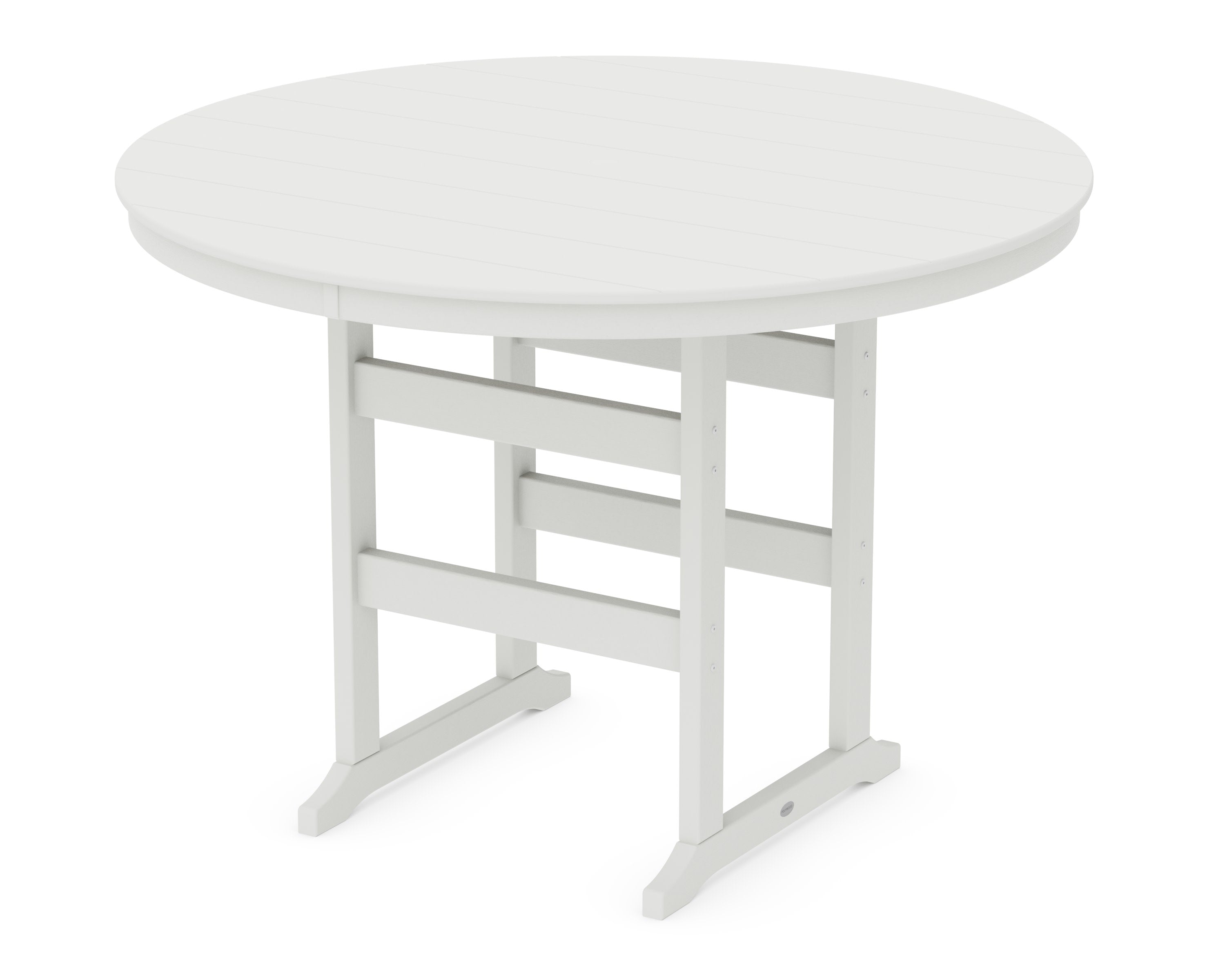 60" Round Farmhouse Bar Table in Vintage White