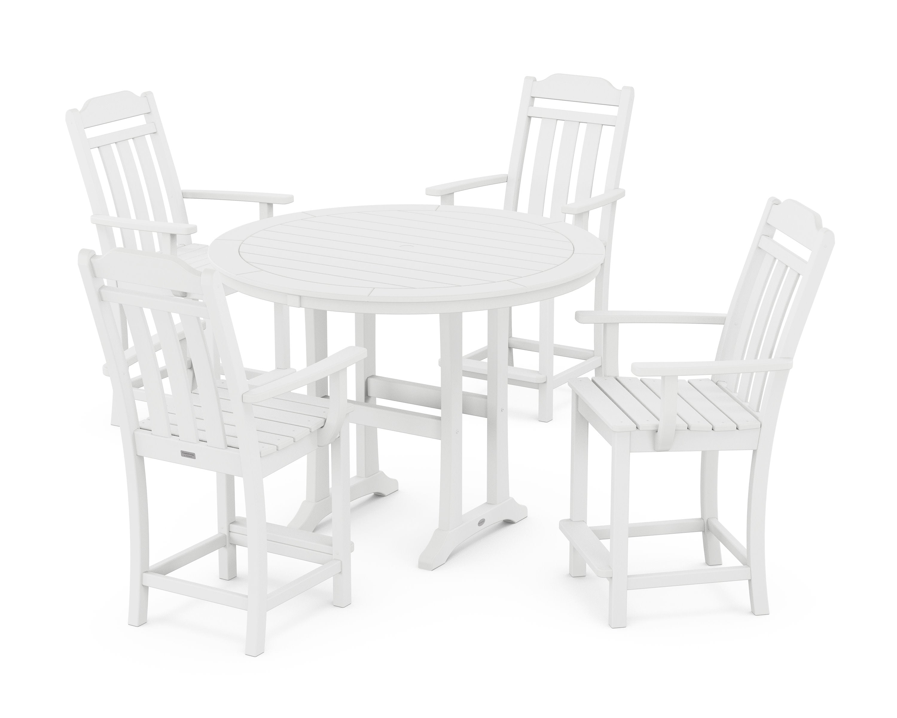 Cottage 5-Piece Round Counter Set in White