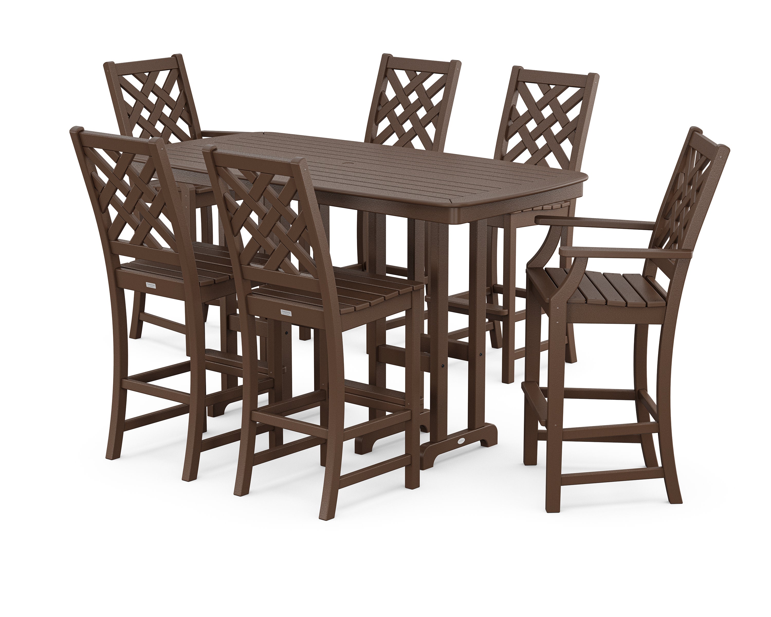 Wovendale 7-Piece Bar Set in Mahogany