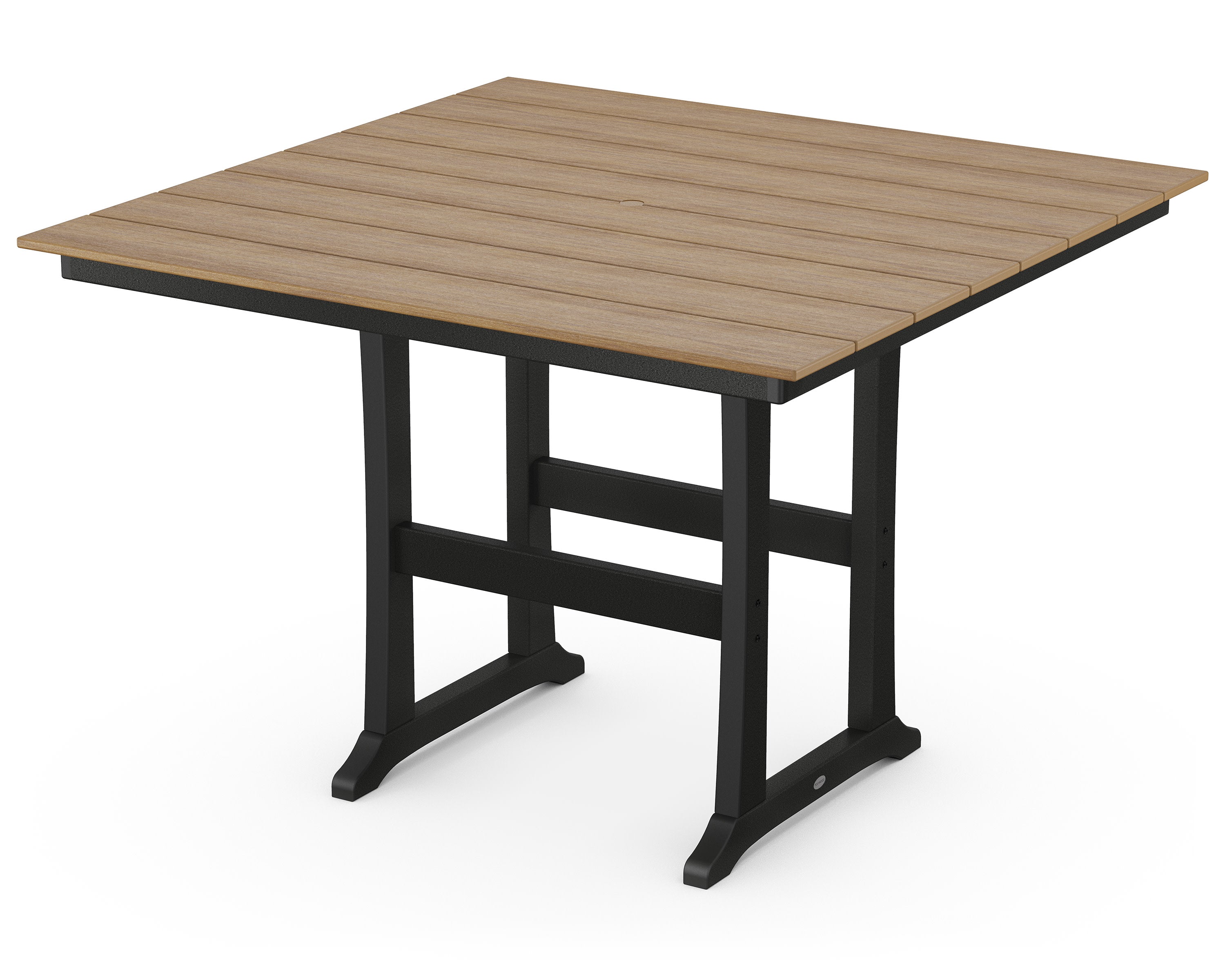 Farmhouse Trestle 59" Bar Table in Black / Natural