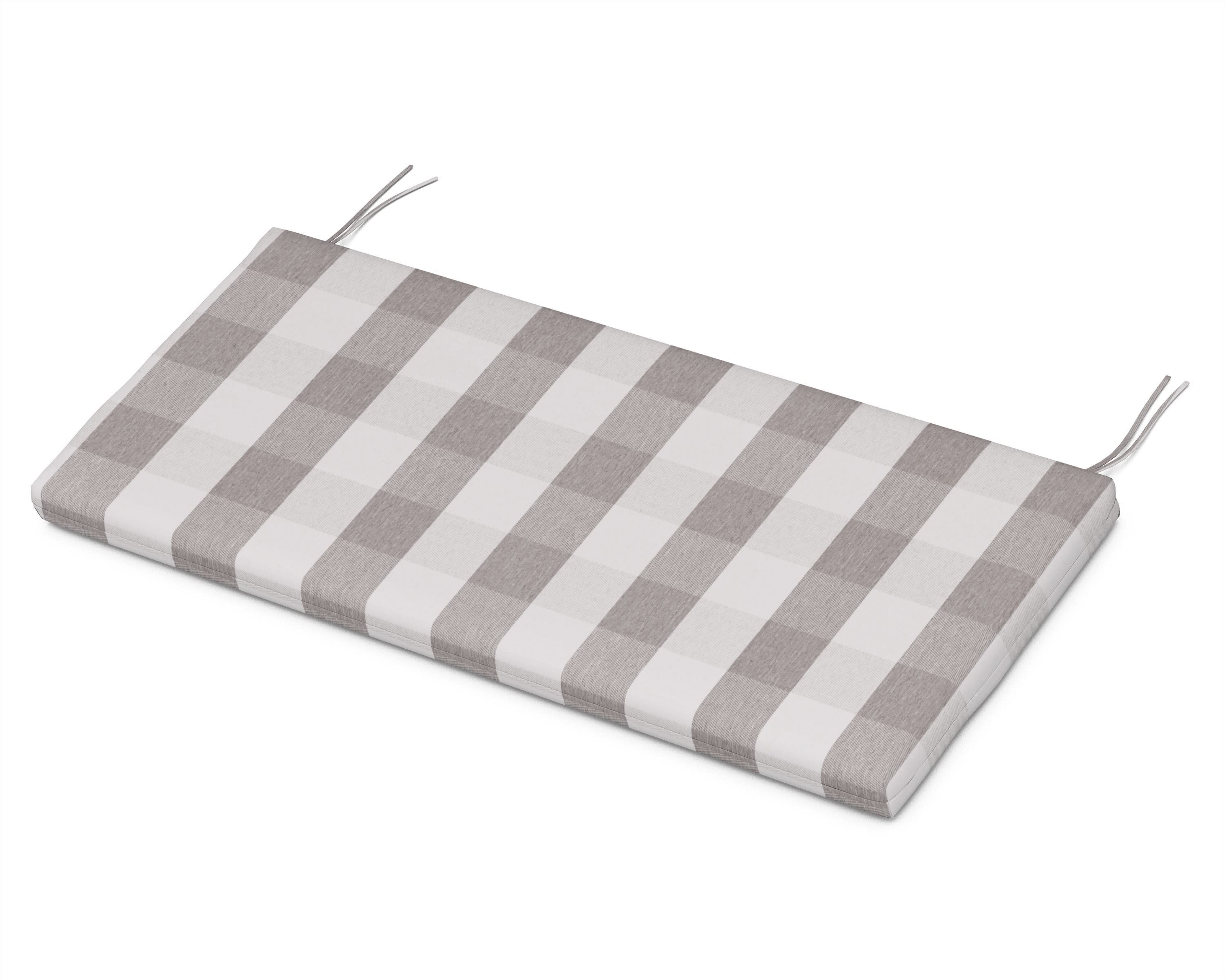 Bench Seat Cushion - 17.25"D x 43.5"W x 2.5"H in Buffalo Plaid Grey Mist