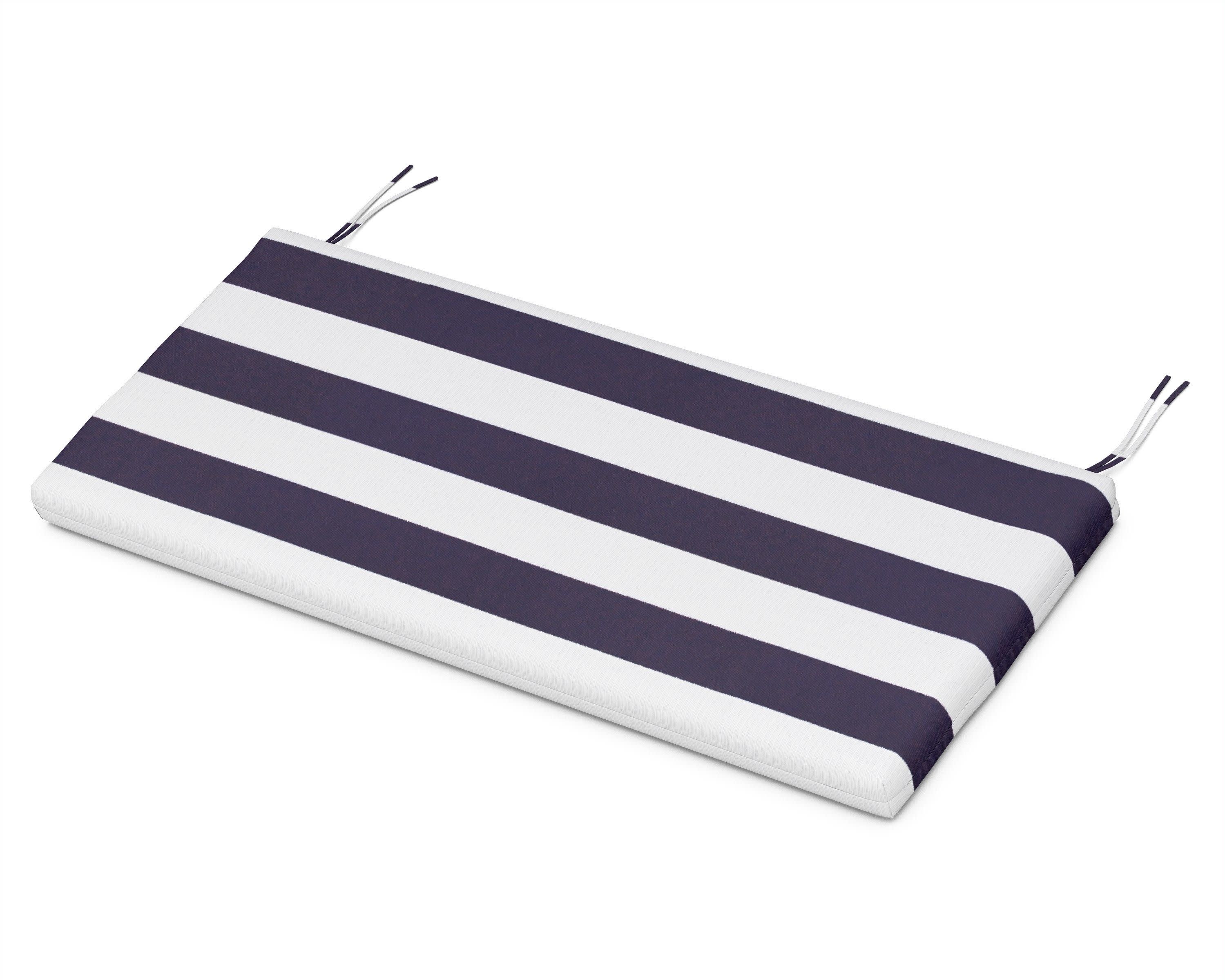 Bench Seat Cushion - 17.25"D x 43.5"W x 2.5"H in Cabana Stripe Navy