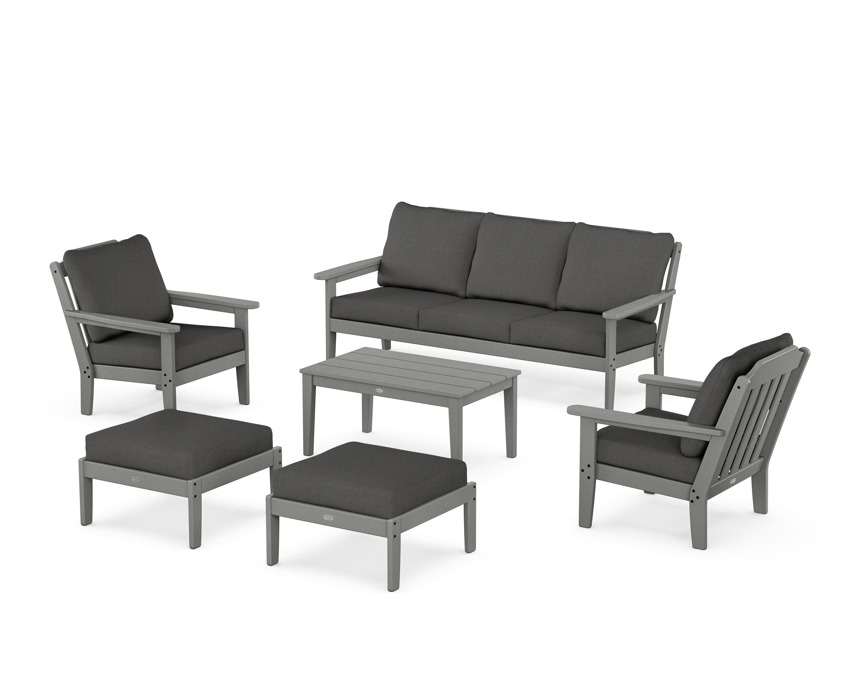 Cottage 6-Piece Lounge Sofa Set in Slate Grey / Spectrum Carbon