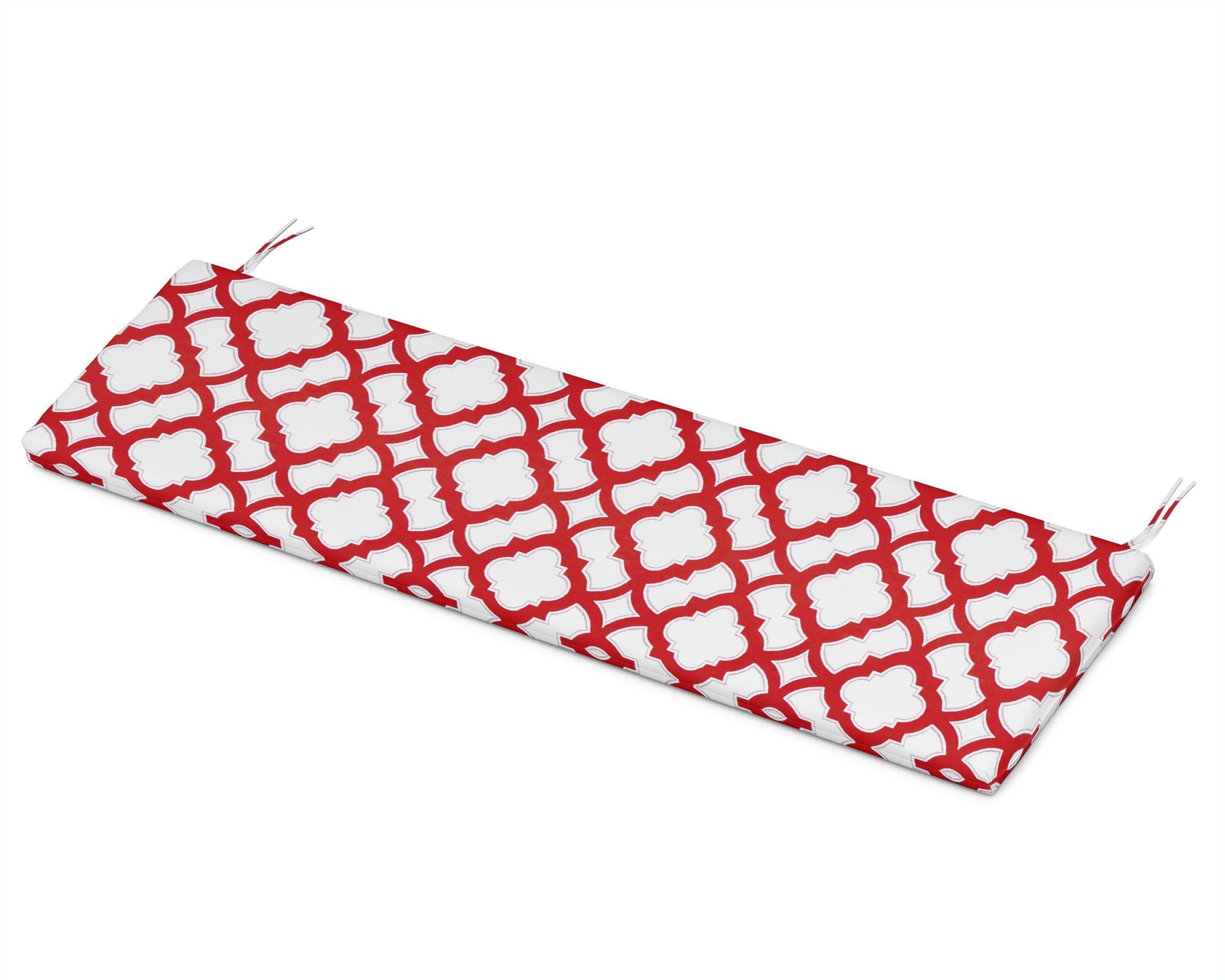 Bench Seat Cushion - 18.5"D x 55.5"W x 2.5"H in Trellis Crimson