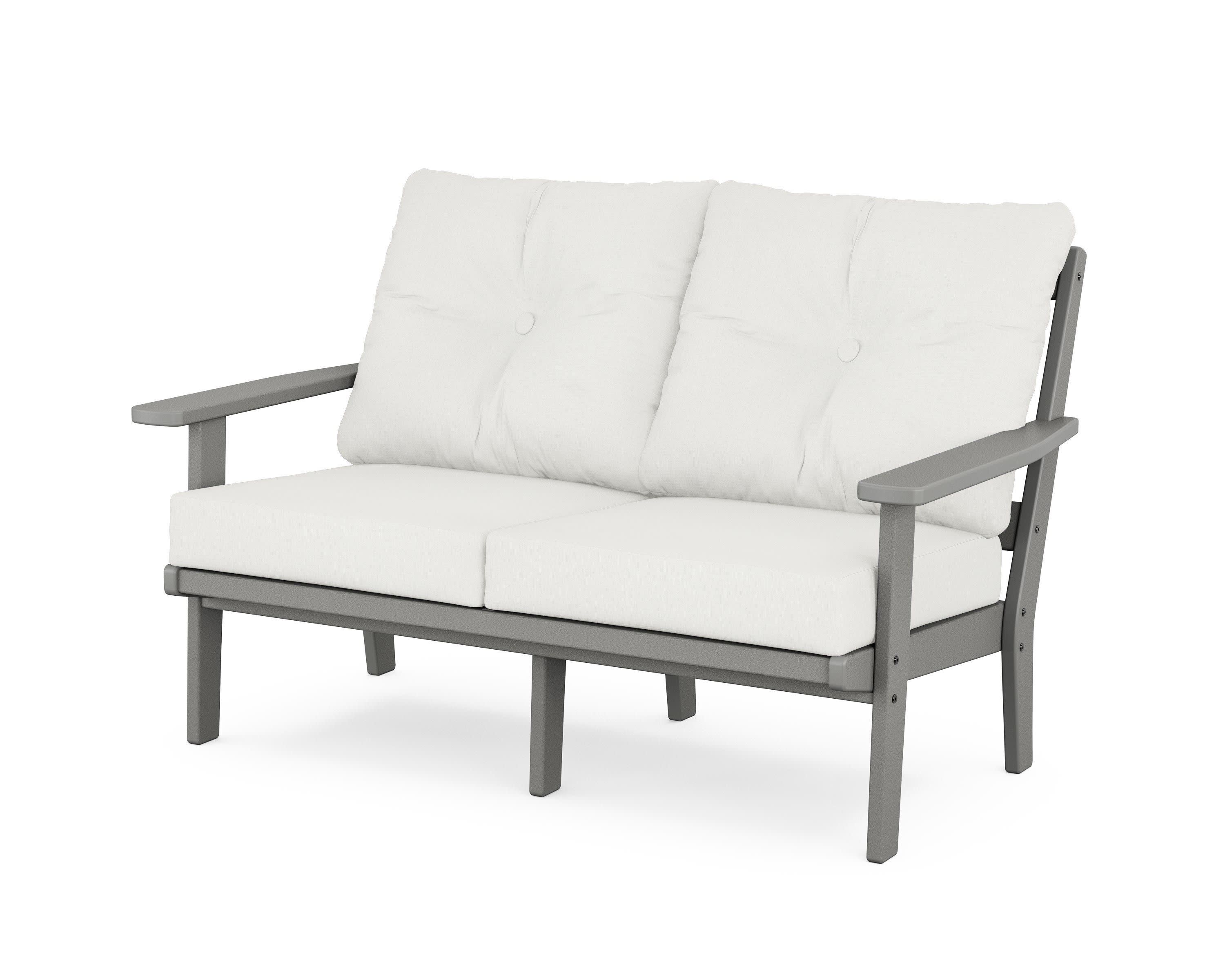 Prairie Deep SeatingLoveseat in Slate Grey / Natural Linen