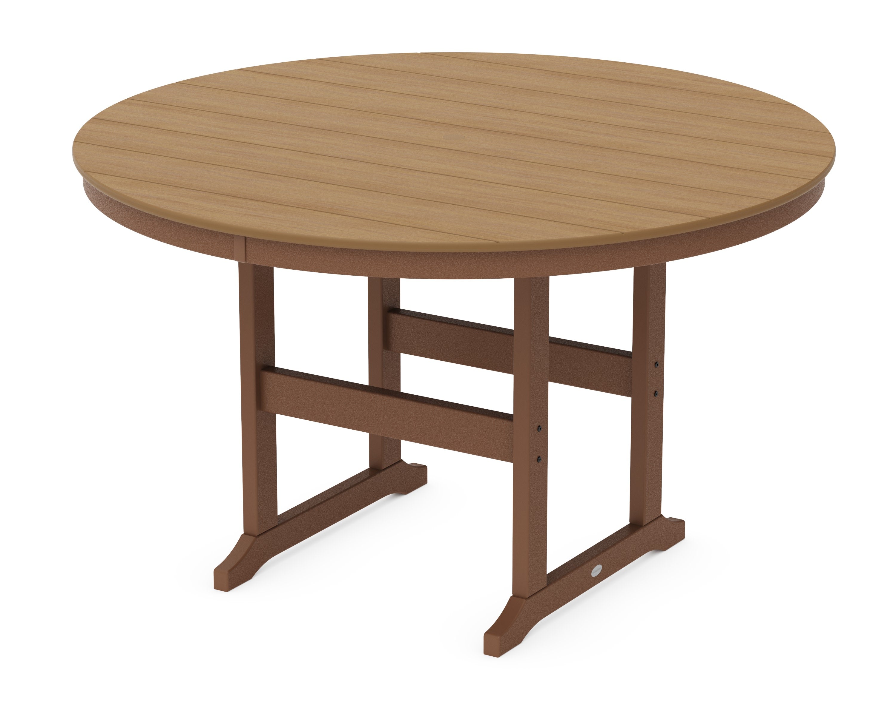 60" Round Farmhouse Counter Table in Teak / Natural