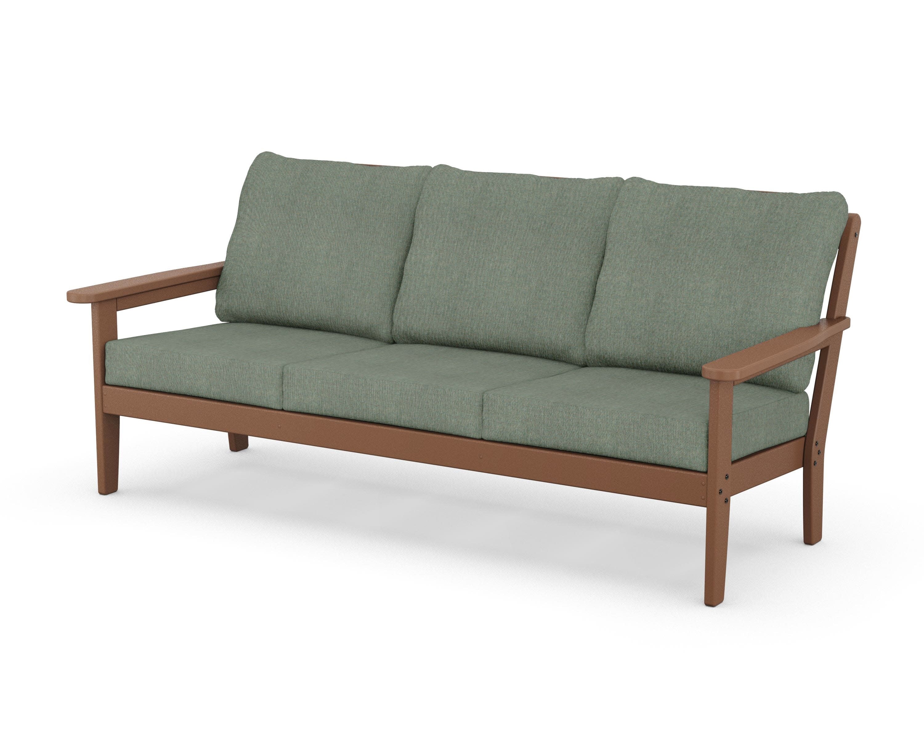 Cottage Deep Seating Sofa in Teak / Cast Sage