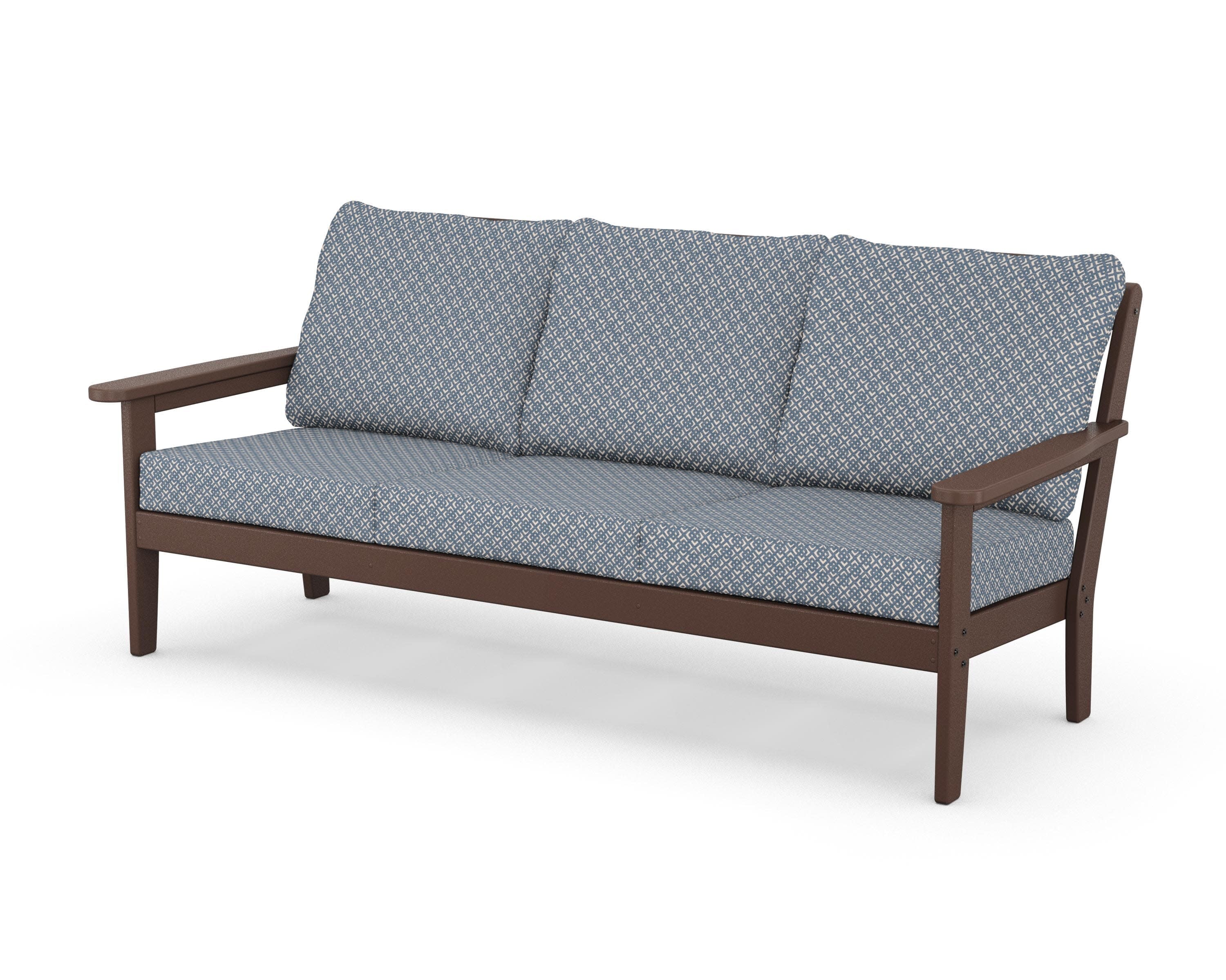 Cottage Deep Seating Sofa in Mahogany / Hopscotch