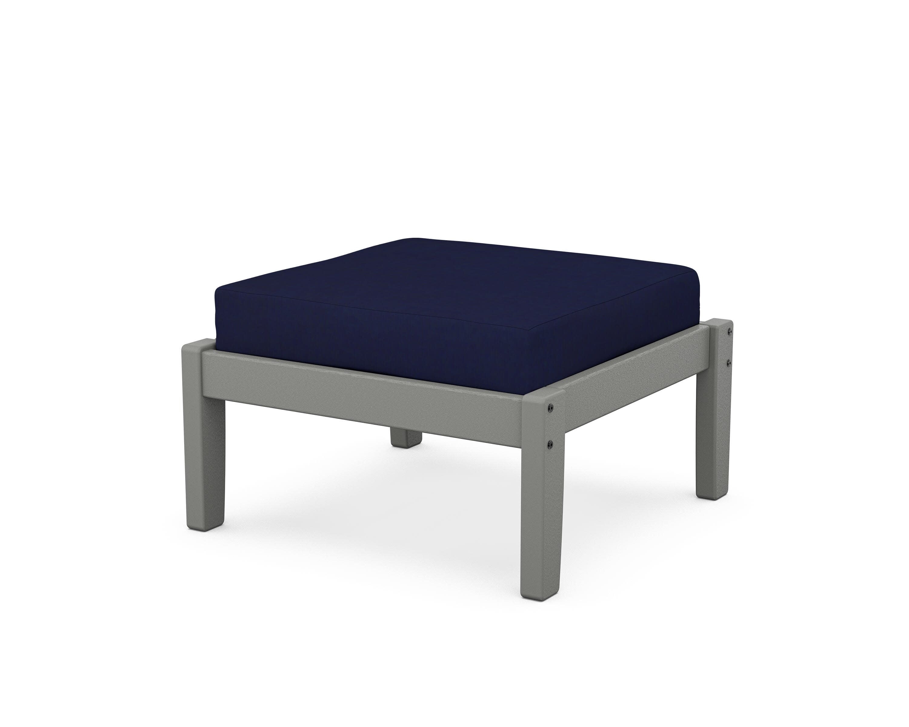 Deep Seating Ottoman in Slate Grey / Navy