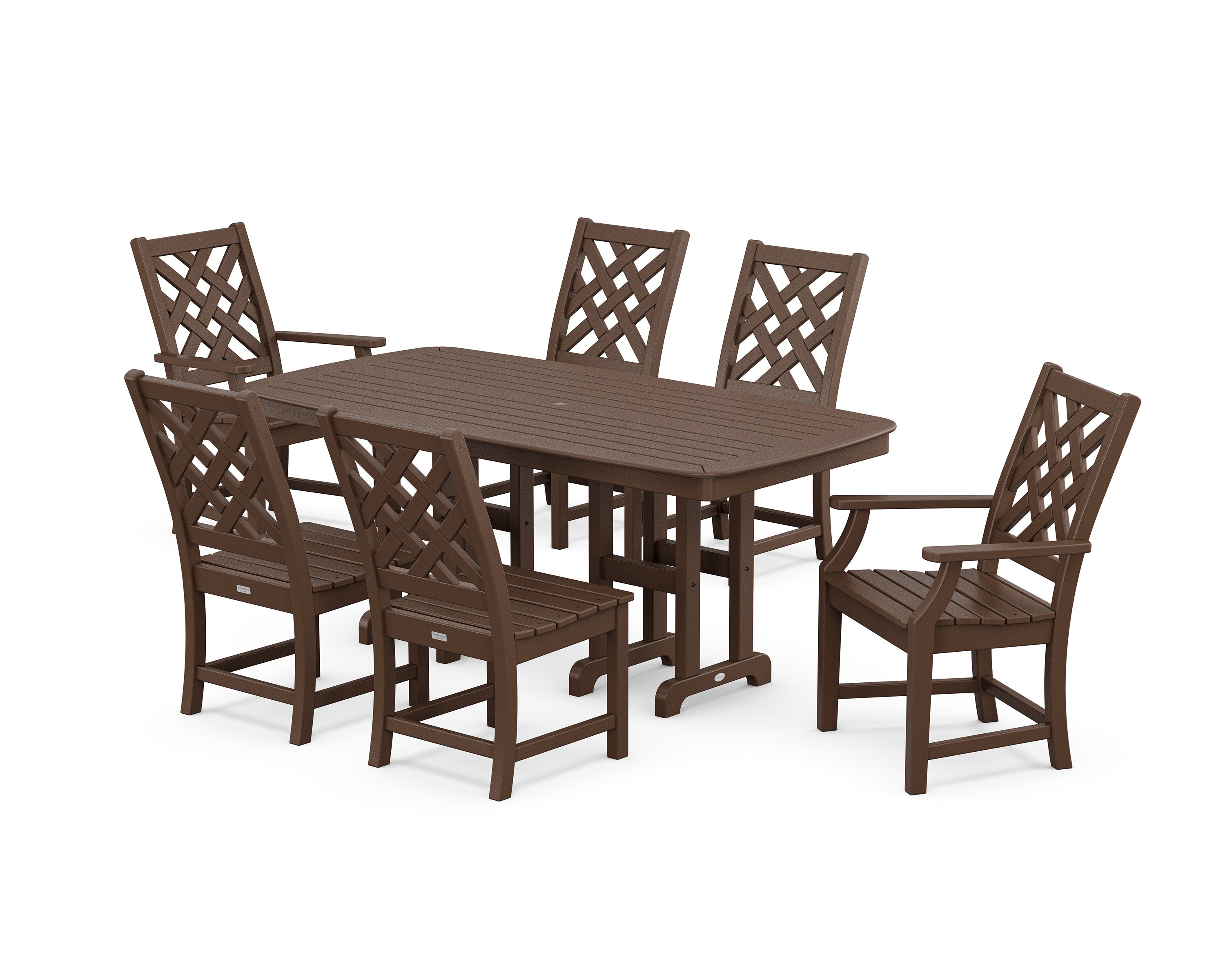 Wovendale 7-Piece Dining Set in Mahogany