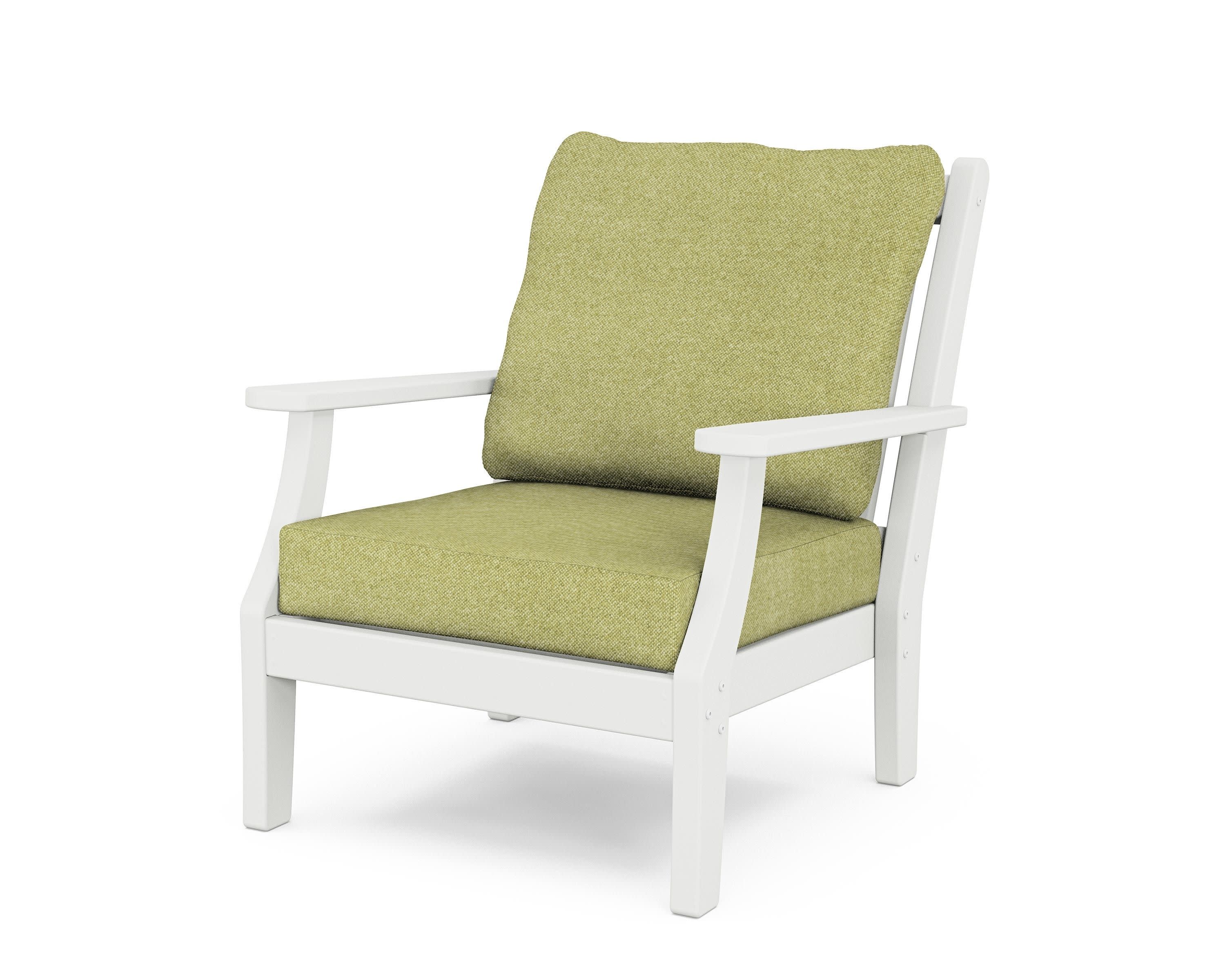 Wovendale Deep Seating Chair in White / Chartreuse Boucle