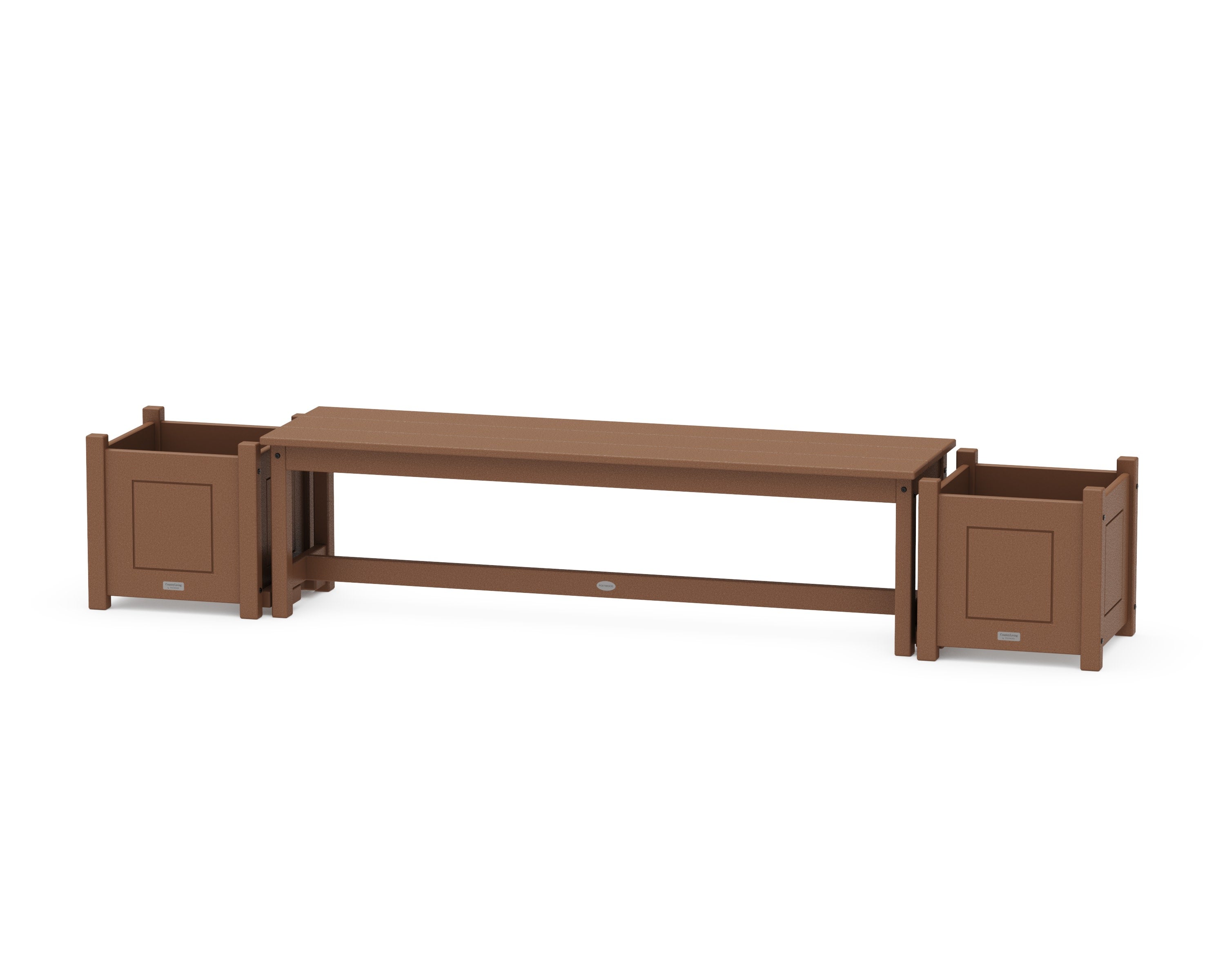 60" Country Living Straight Planter Bench Set in Teak