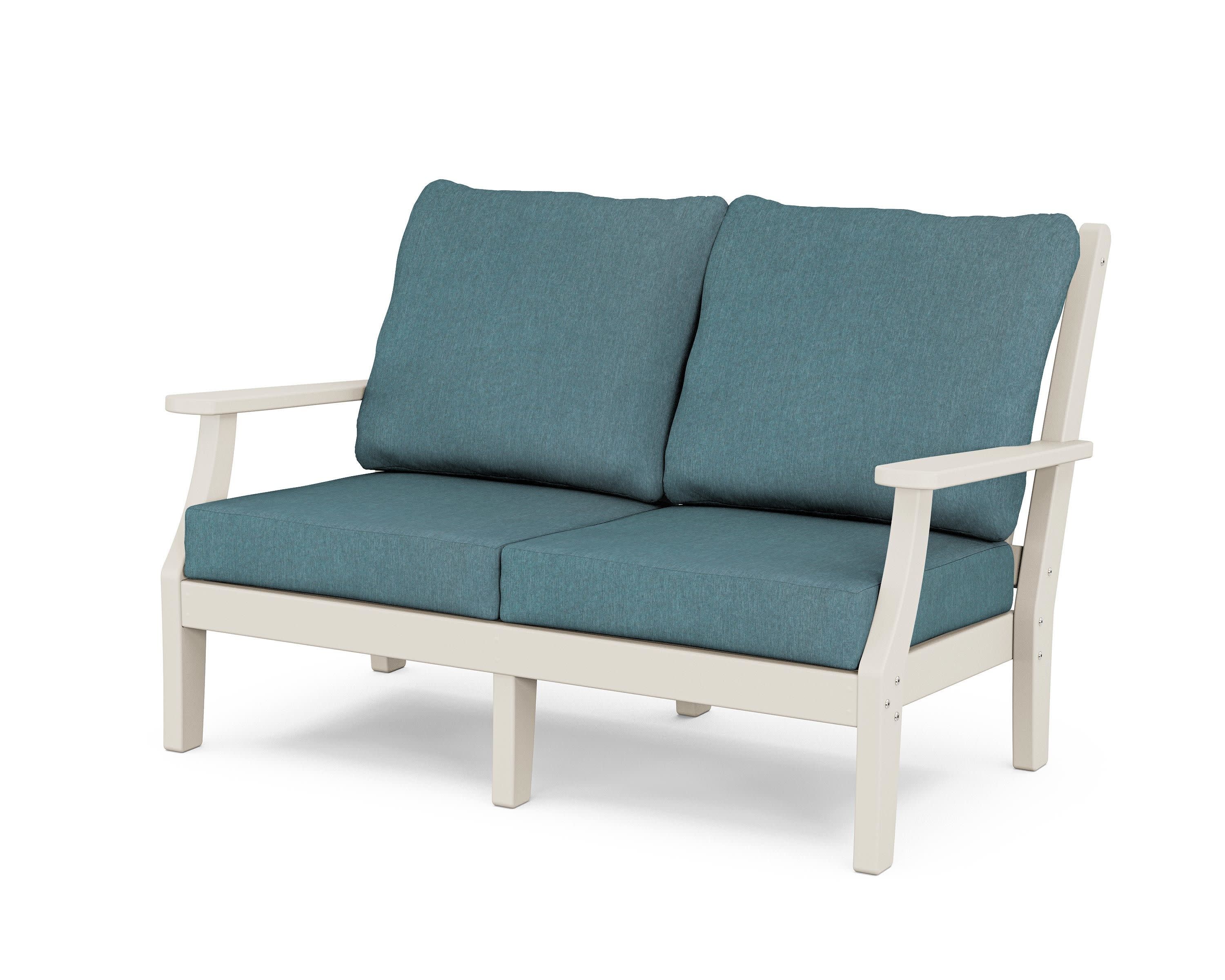 Wovendale Deep Seating Loveseat in Sand / Ocean Teal